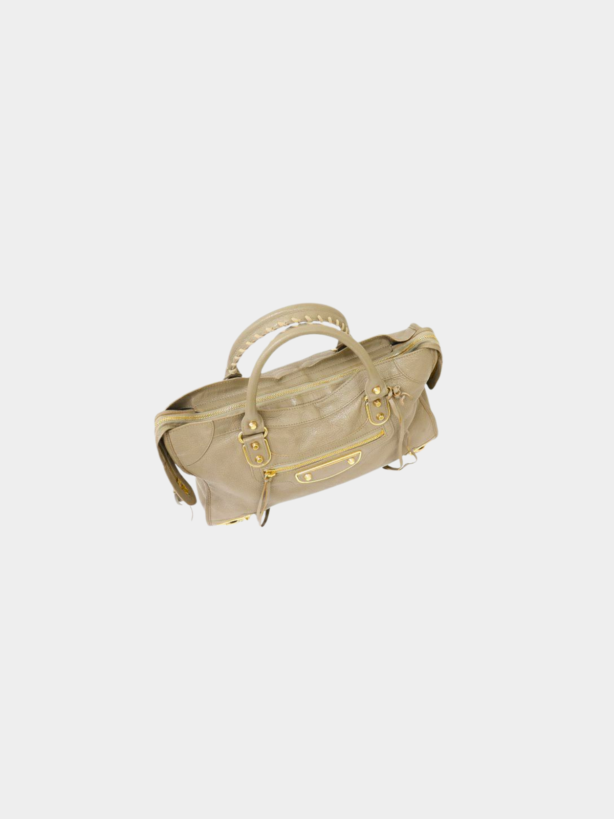 Balenciaga 2010s Graige Leather Classic City Metallic Edge Bag