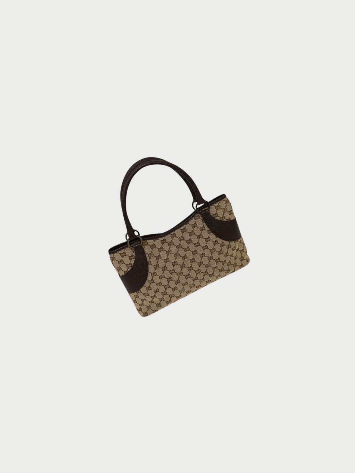Gucci 2000s Beige GG Canvas Leather Handbag