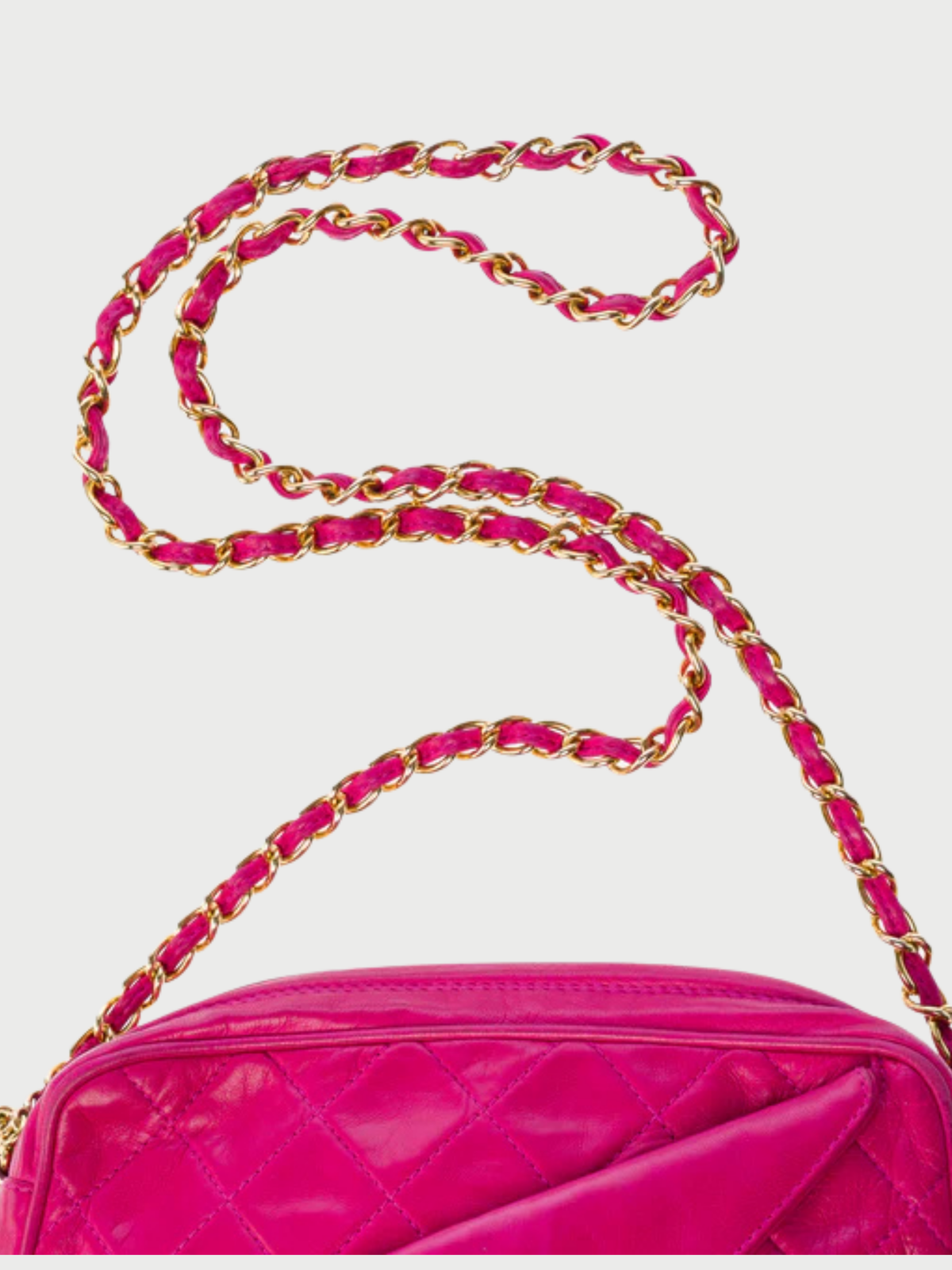 Chanel 1991 Pink Lambskin Camera Chain Bag