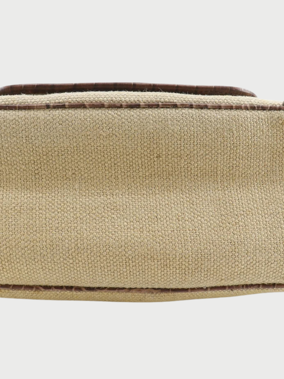 Celine 2000s Brown Straw-Embossed Leather Boogie Bag