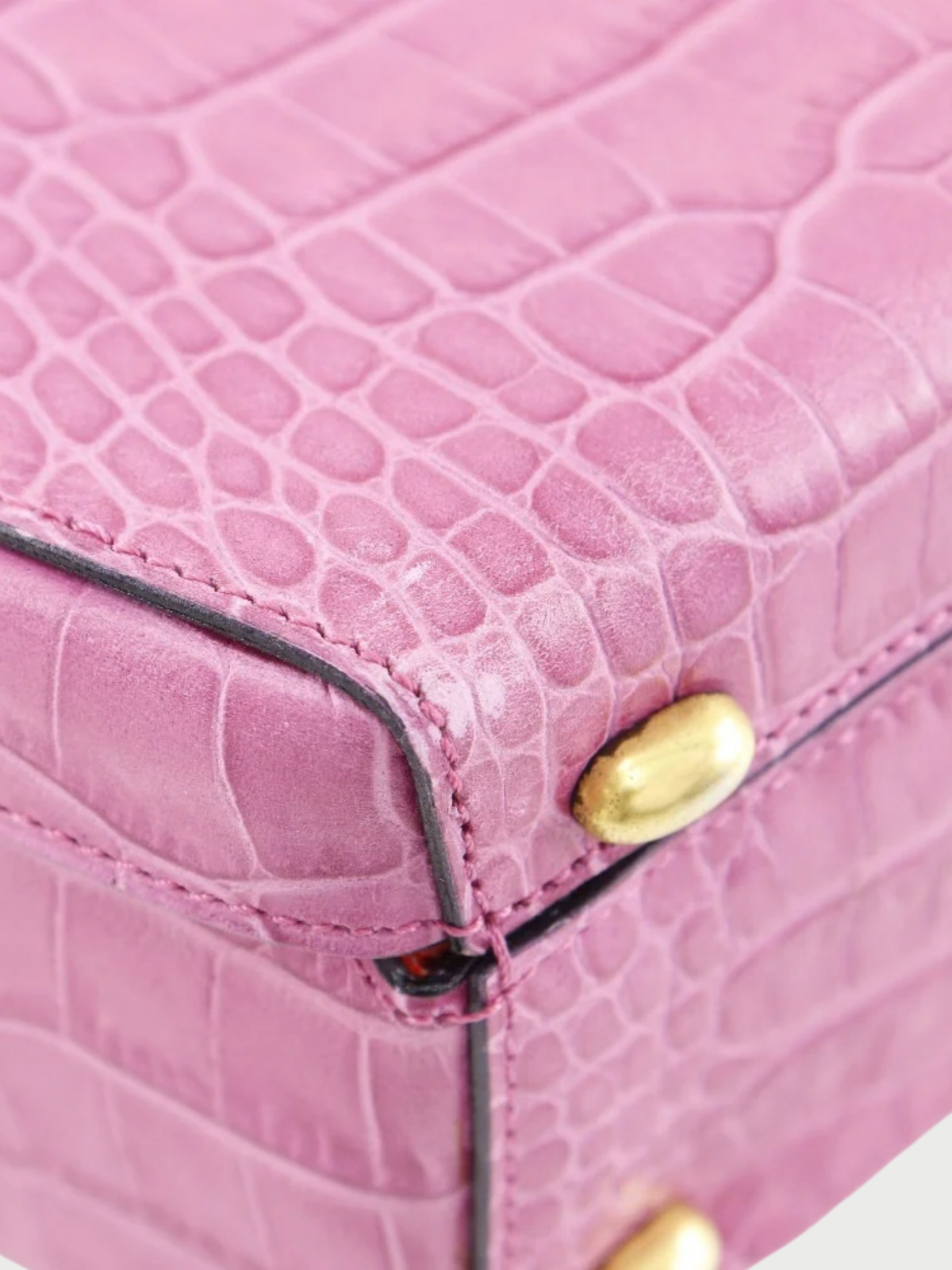 Celine 2000s Raspberry Pink Embossed Leather Handbag