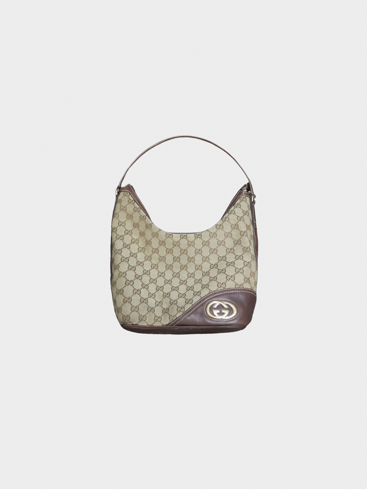 Gucci 2000s Brown Monogram Canvas Horsebit Bag