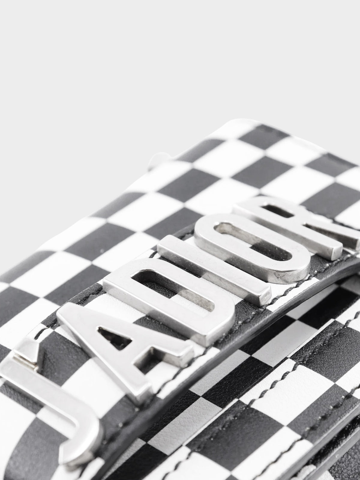 Christian Dior 2018 Black and White Calfskin Leather Checkered J'Adior Chain Flap Bag