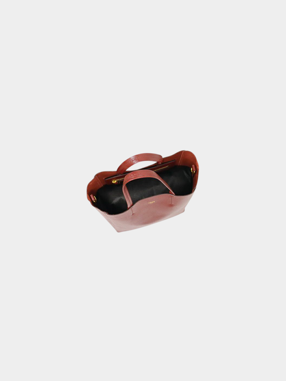Celine 2010s Bordeaux Leather Vertical Cabas Small Bag