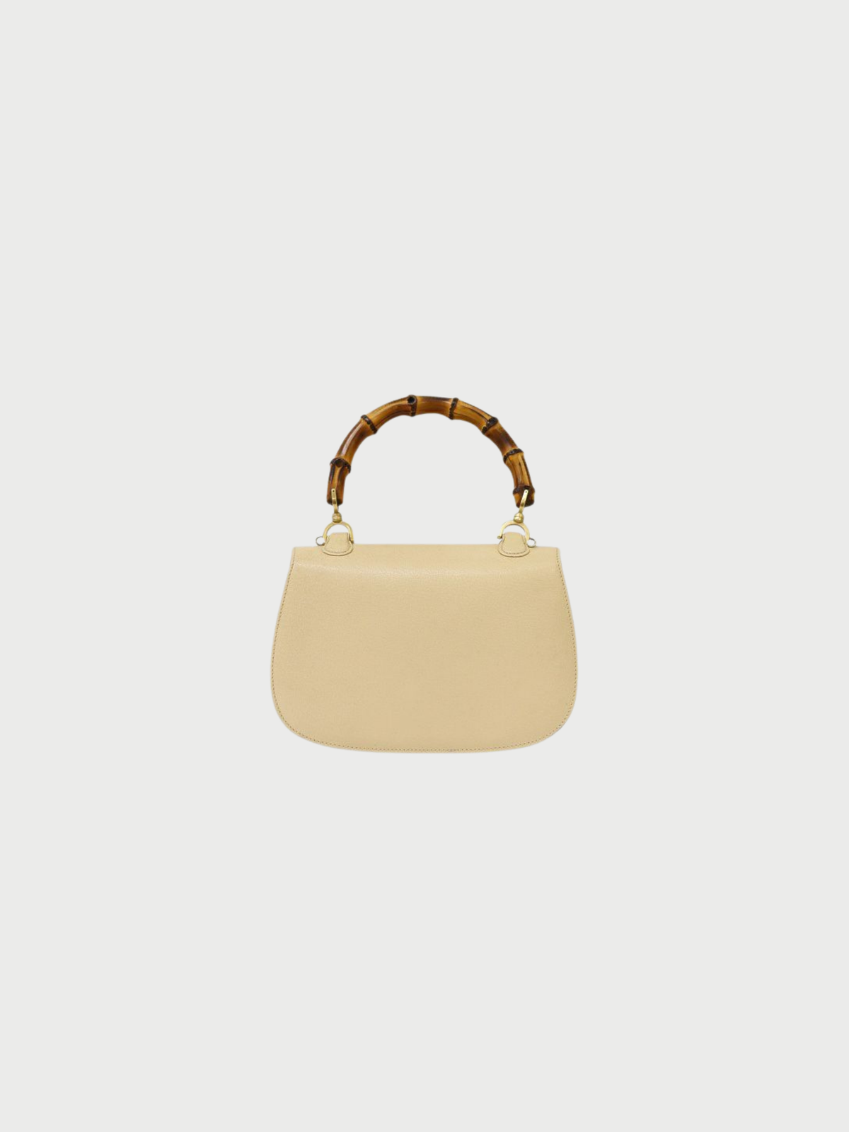 Gucci 2000s Beige Leather Bamboo Turn-Lock 2Way Bag