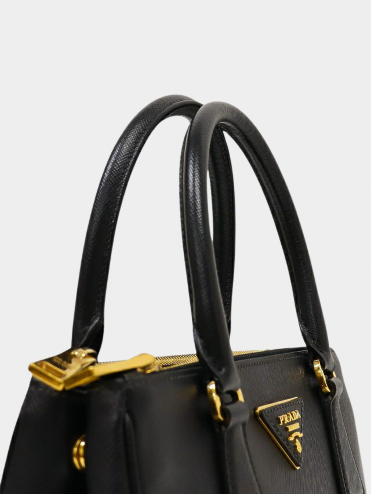 Prada 2010s Black Saffiano Galleria 2-Way Bag