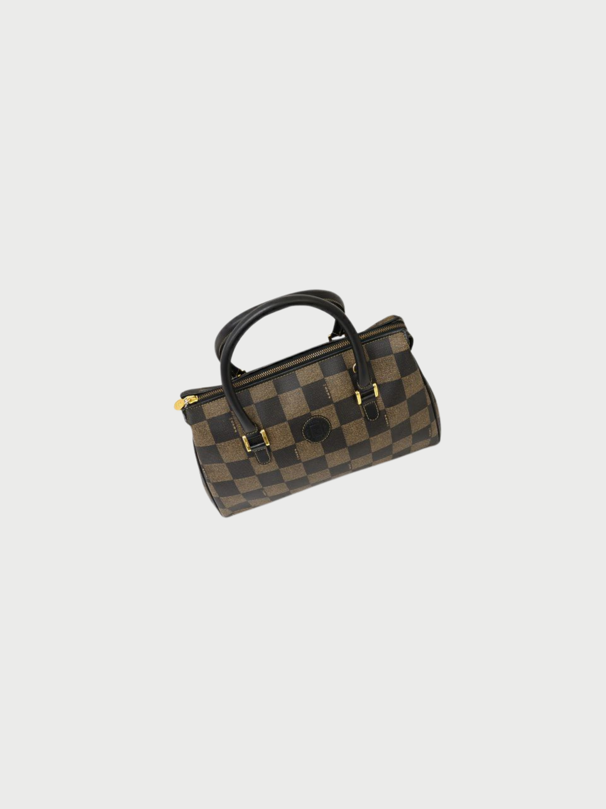 Fendi 2000s Khaki Black Pecan PVC 2-Way Bag
