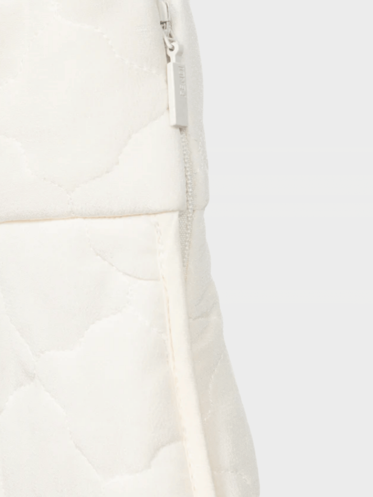 Fendi SS 2020 Runway Ivory Quilted Silk Crepe de Chine Mini Skirt