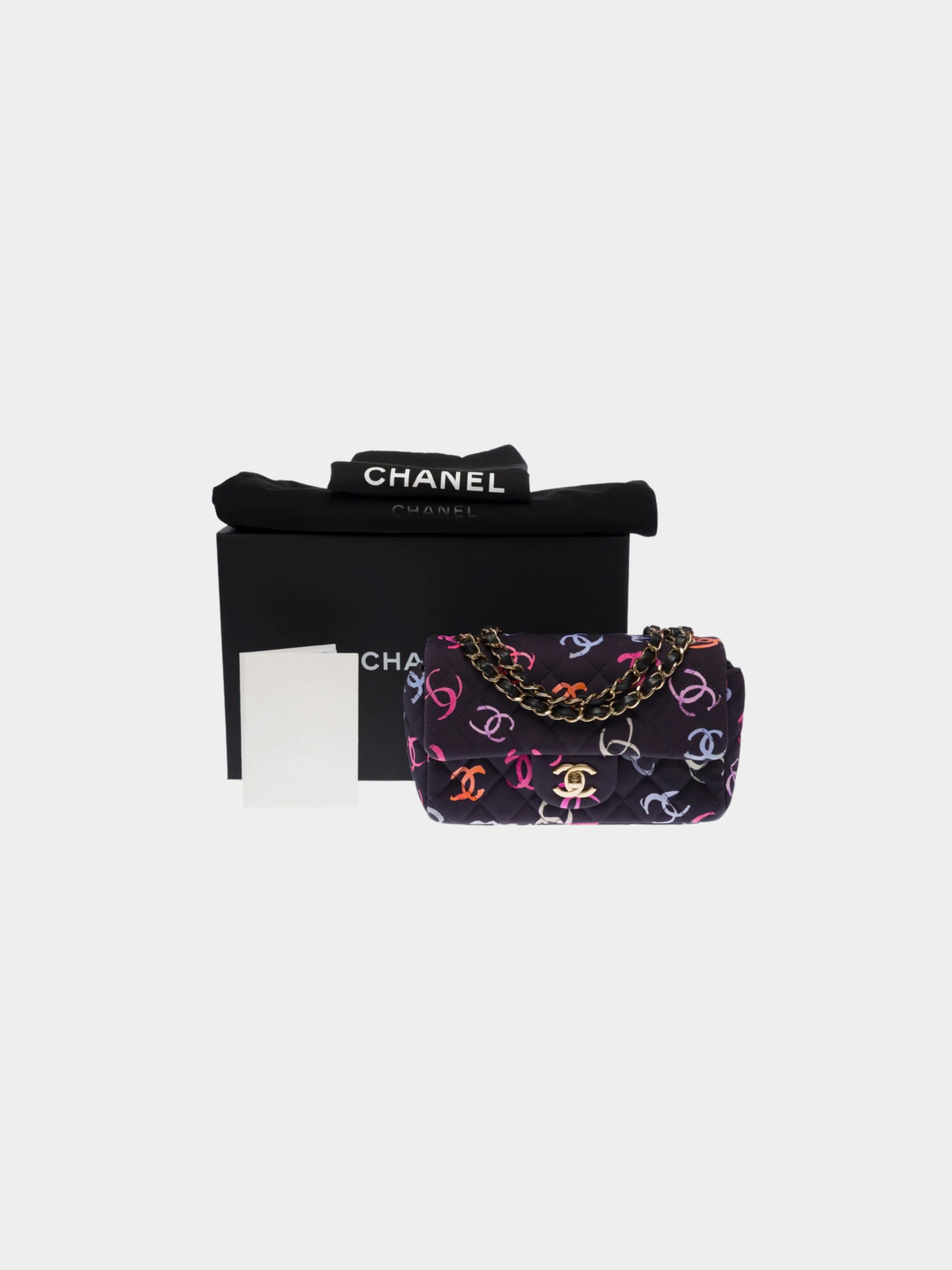 Chanel 2020s Navy Cotton Mini Timeless Flap Bag
