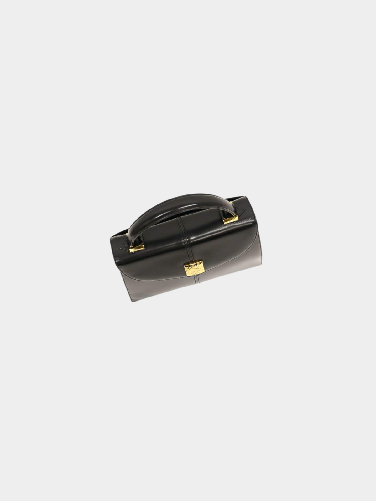 Yves Saint Laurent 2000s Black Logo Hardware Leather 2-Way Bag