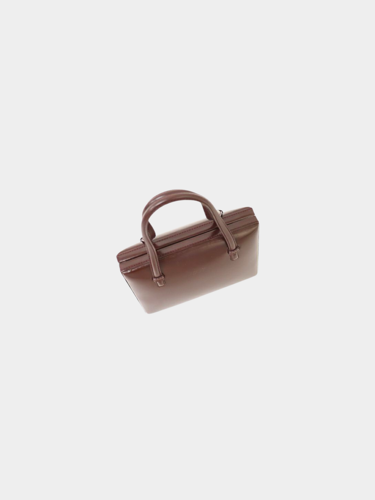 Loewe 2000s Bordeaux Calf Leather Logo Mini Handbag