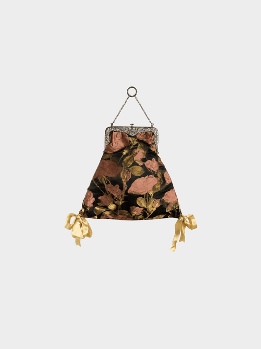 Valentino 2000s Floral Brocade Ribbon Bag