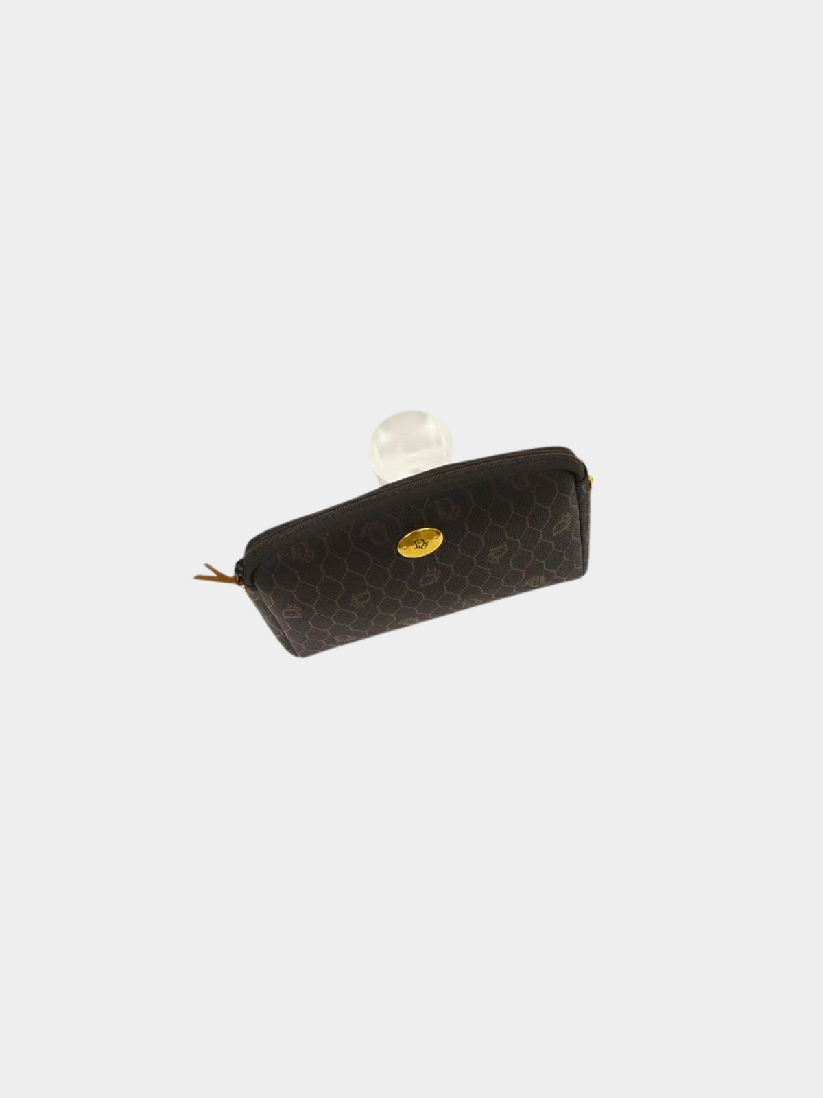 Christian Dior 1990s Black Honeycomb Leather Chain Shoulder Bag