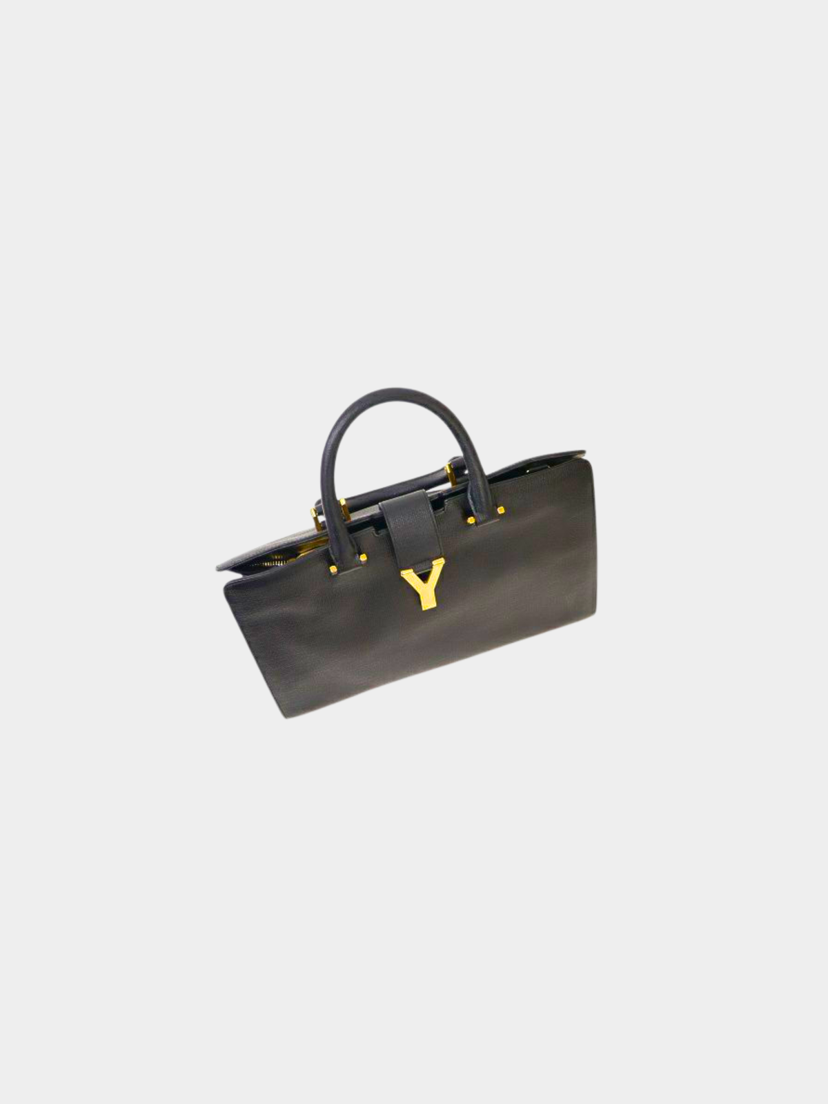 Yves Saint Laurent 2000s Black Leather Y Line 2-Way Bag