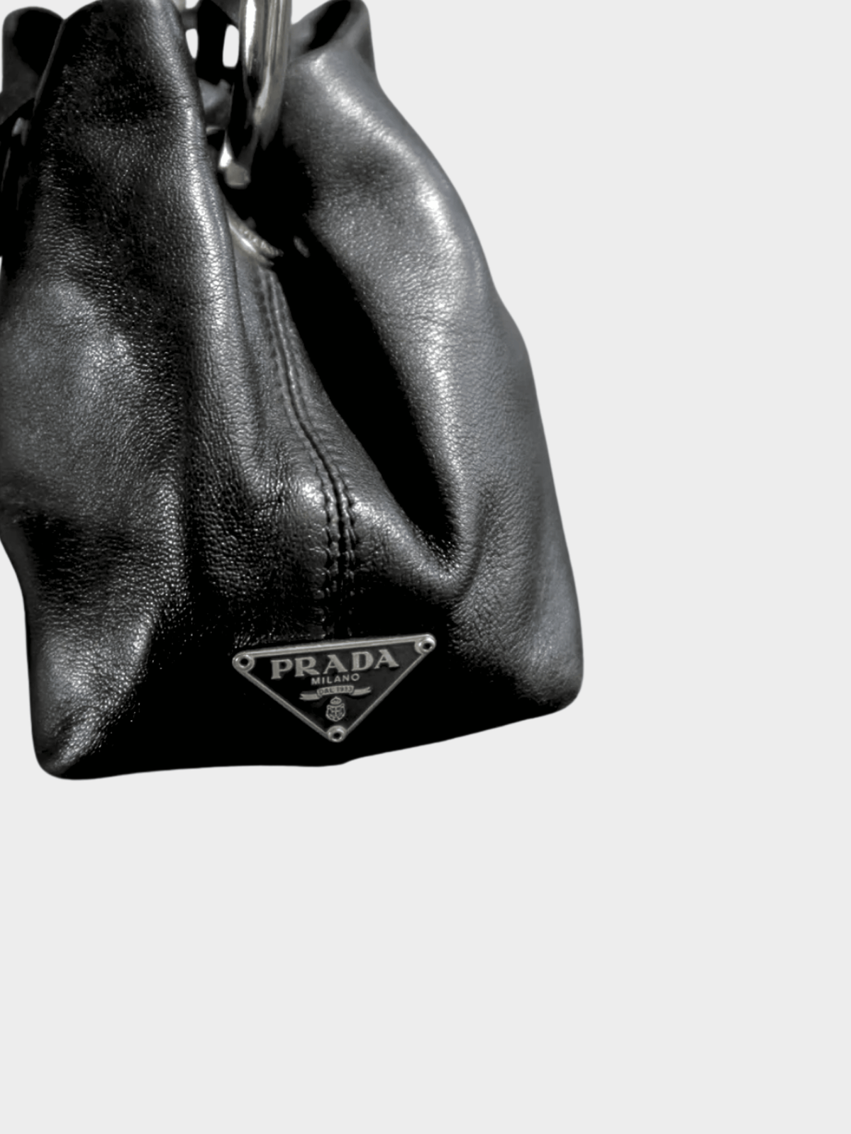 Prada 2010s Black Nappa Mini Ring Bag