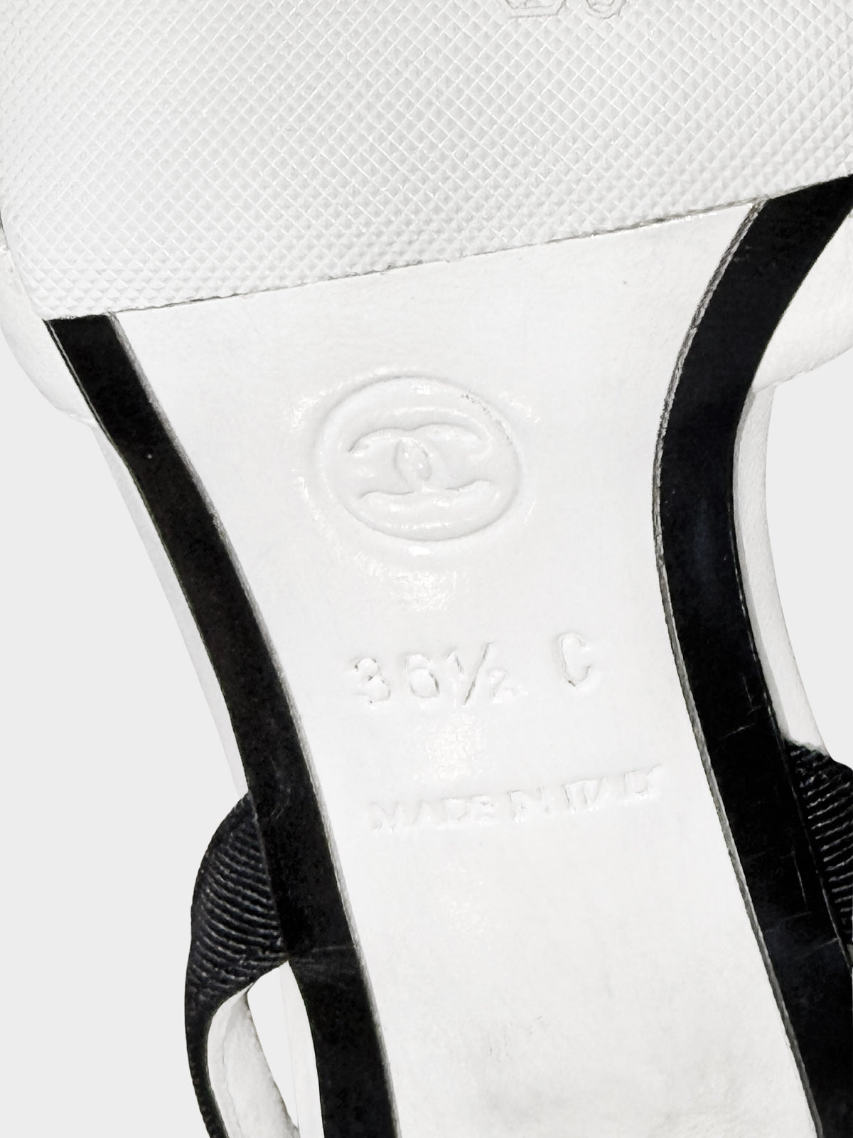 Chanel by Karl Lagerfeld 2006 White and Black Lambskin Leather Camellia and Bow Heels