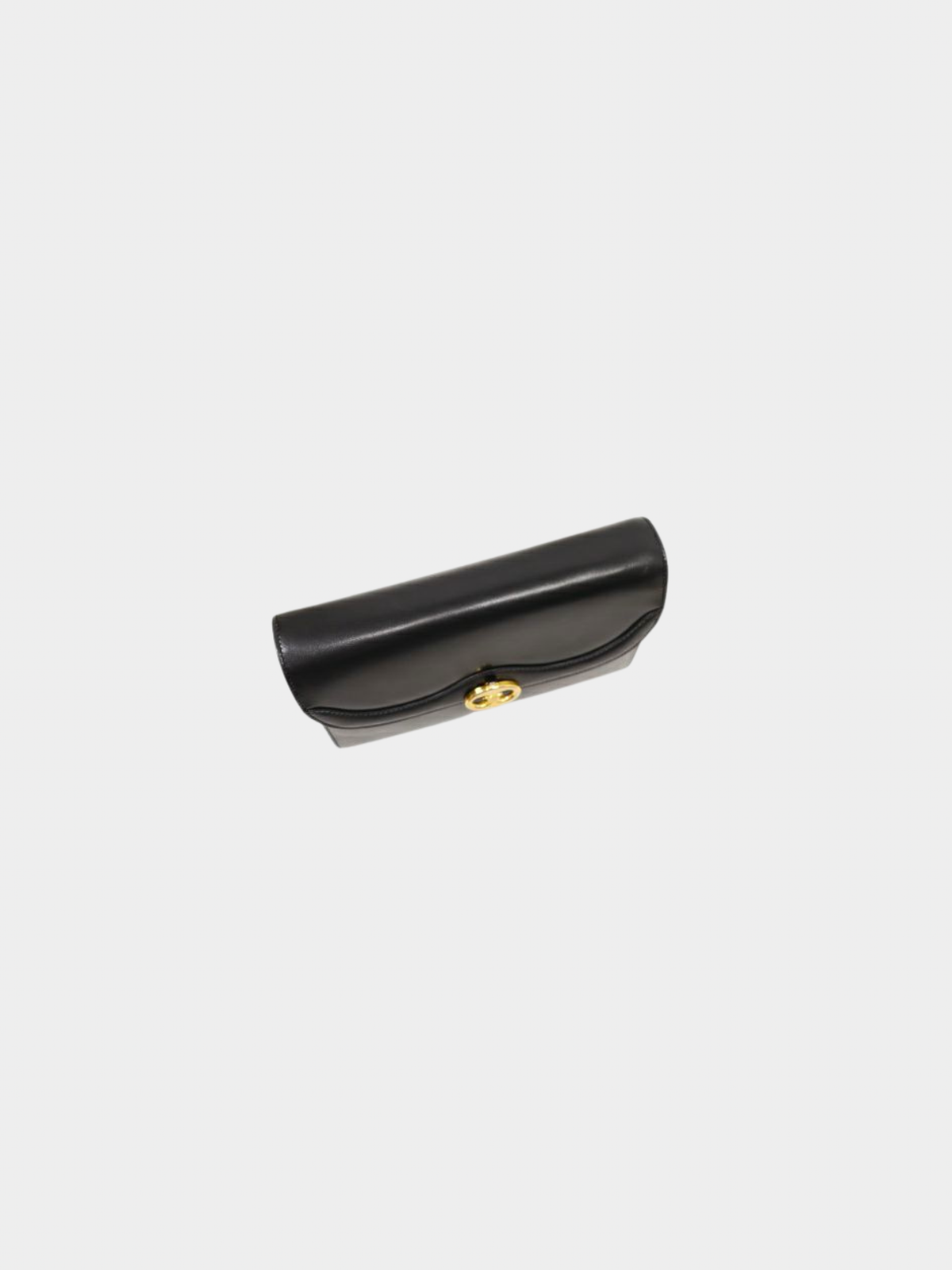 Celine 2000s Black Triomphe Leather Shoulder Bag
