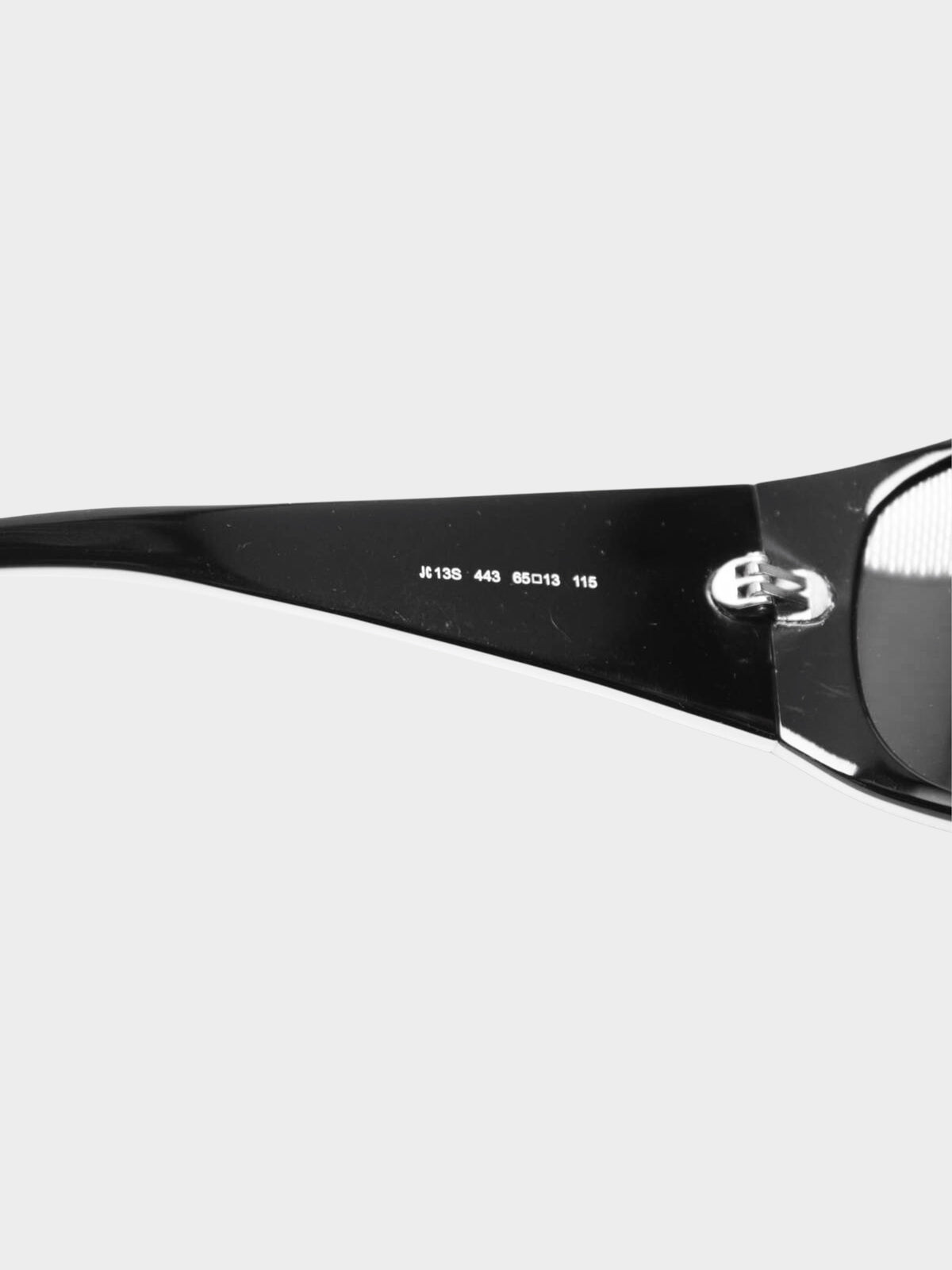 Roberto Cavalli 2000s Black and White JC13S Wrap Sunglasses