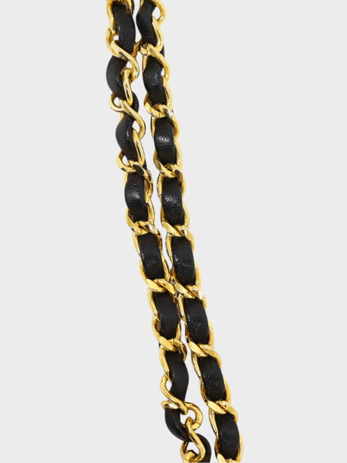 Chanel 1990s Black Lambskin Matelassé Chain 2-Way Bag