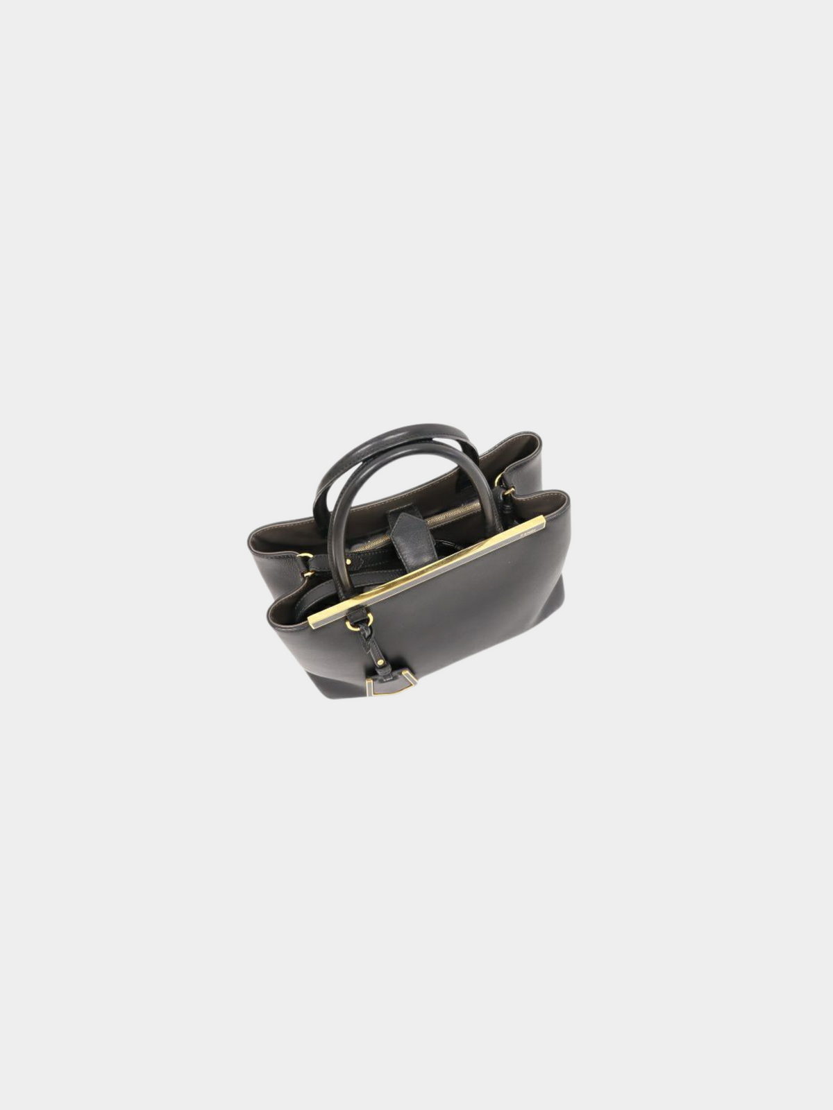 Fendi 2010s Black Leather 2Jours Tote Bag