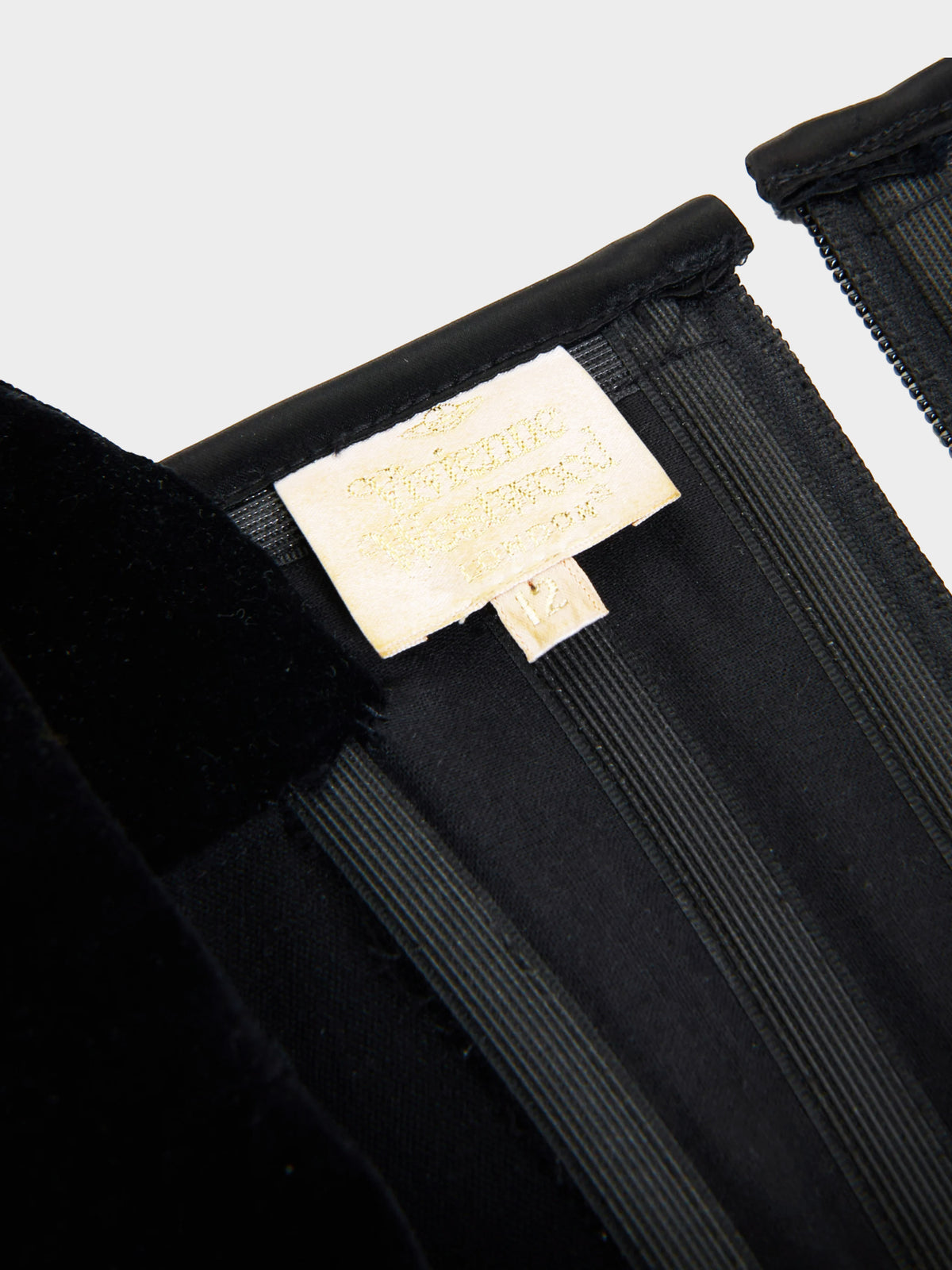 Vivienne Westwood FW 1996 Gold Label Black Velvet and Satin Bow Corset