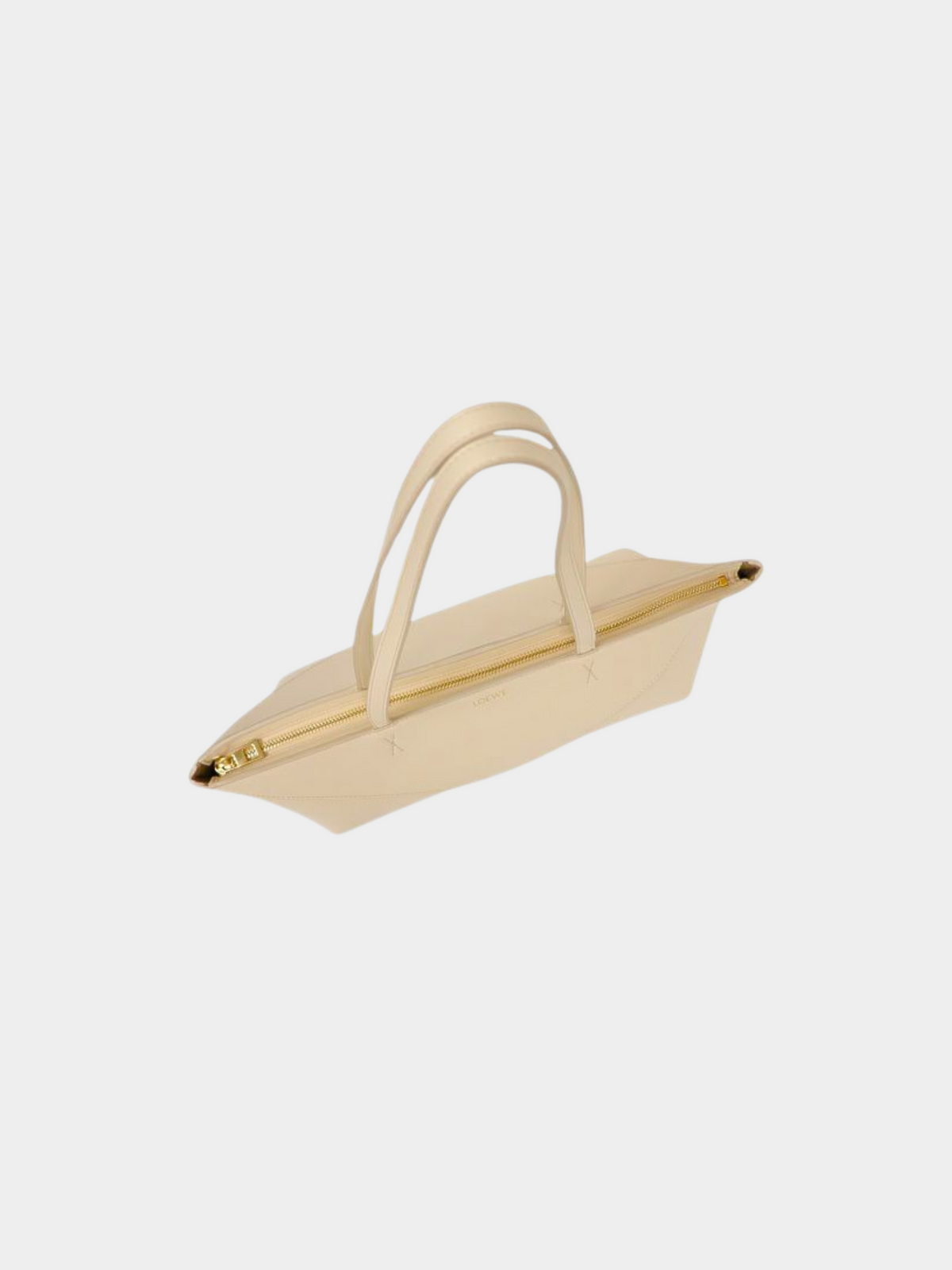 Loewe 2010s Ivory Leather Puzzle Fold Cropped Bag