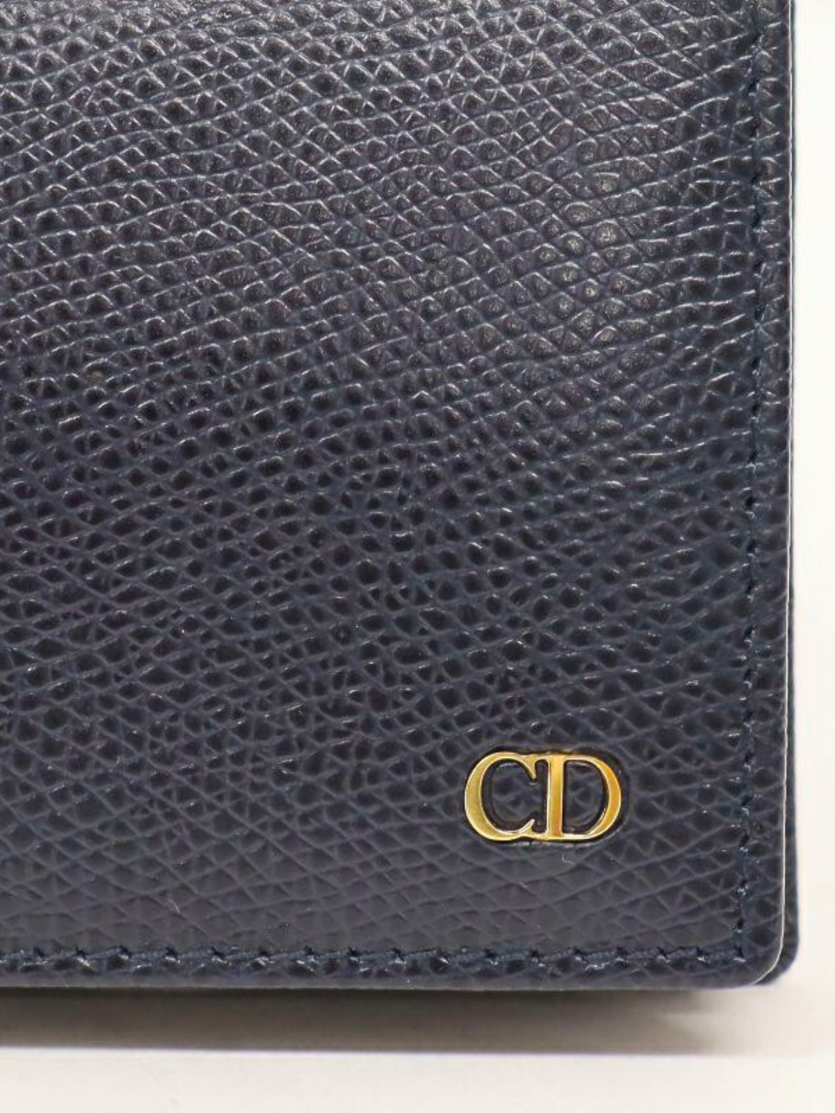 Christian Dior 2000s Navy CD Leather Coin Case