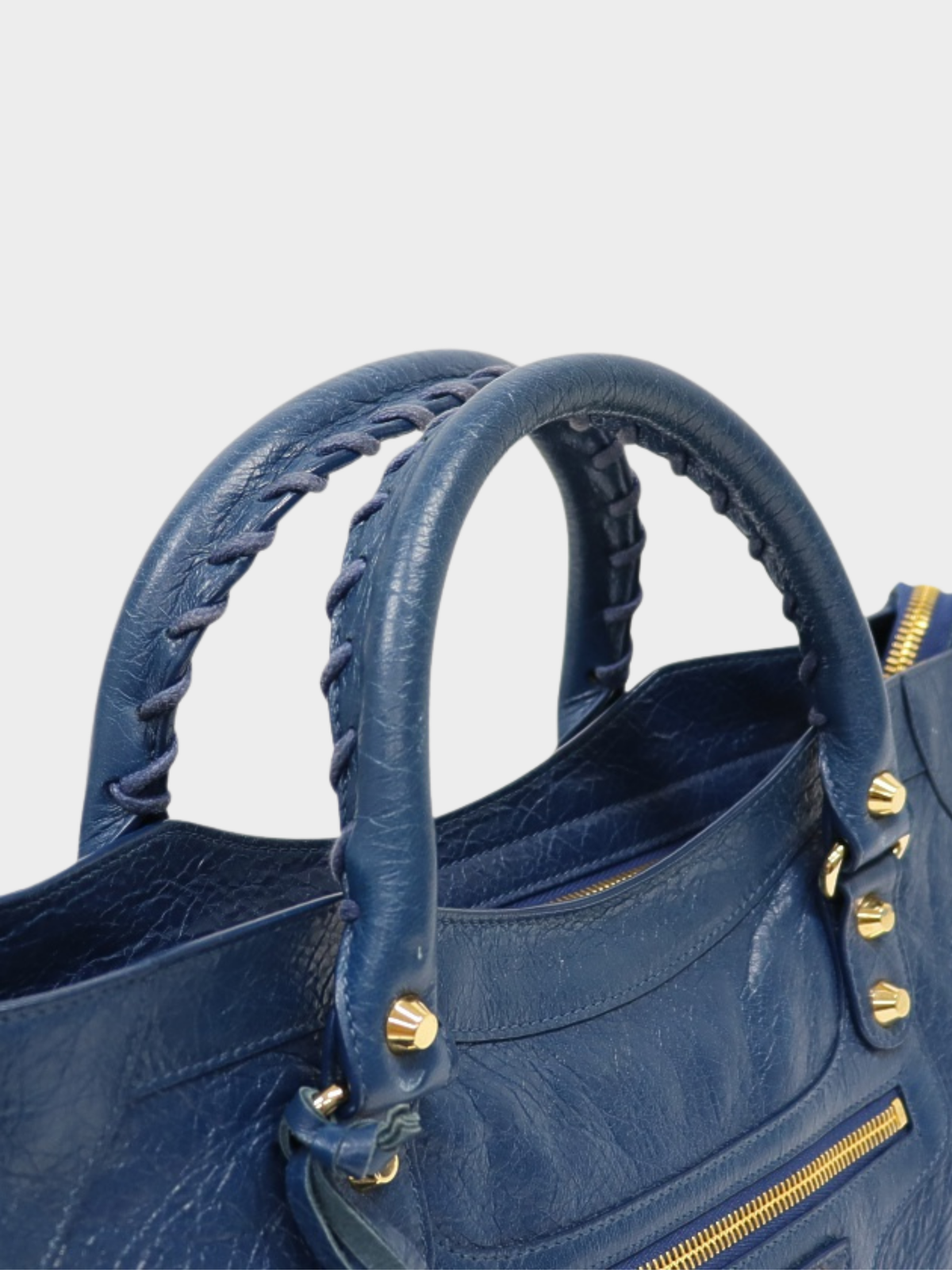 Balenciaga 2000s Blue Leather The City Bag