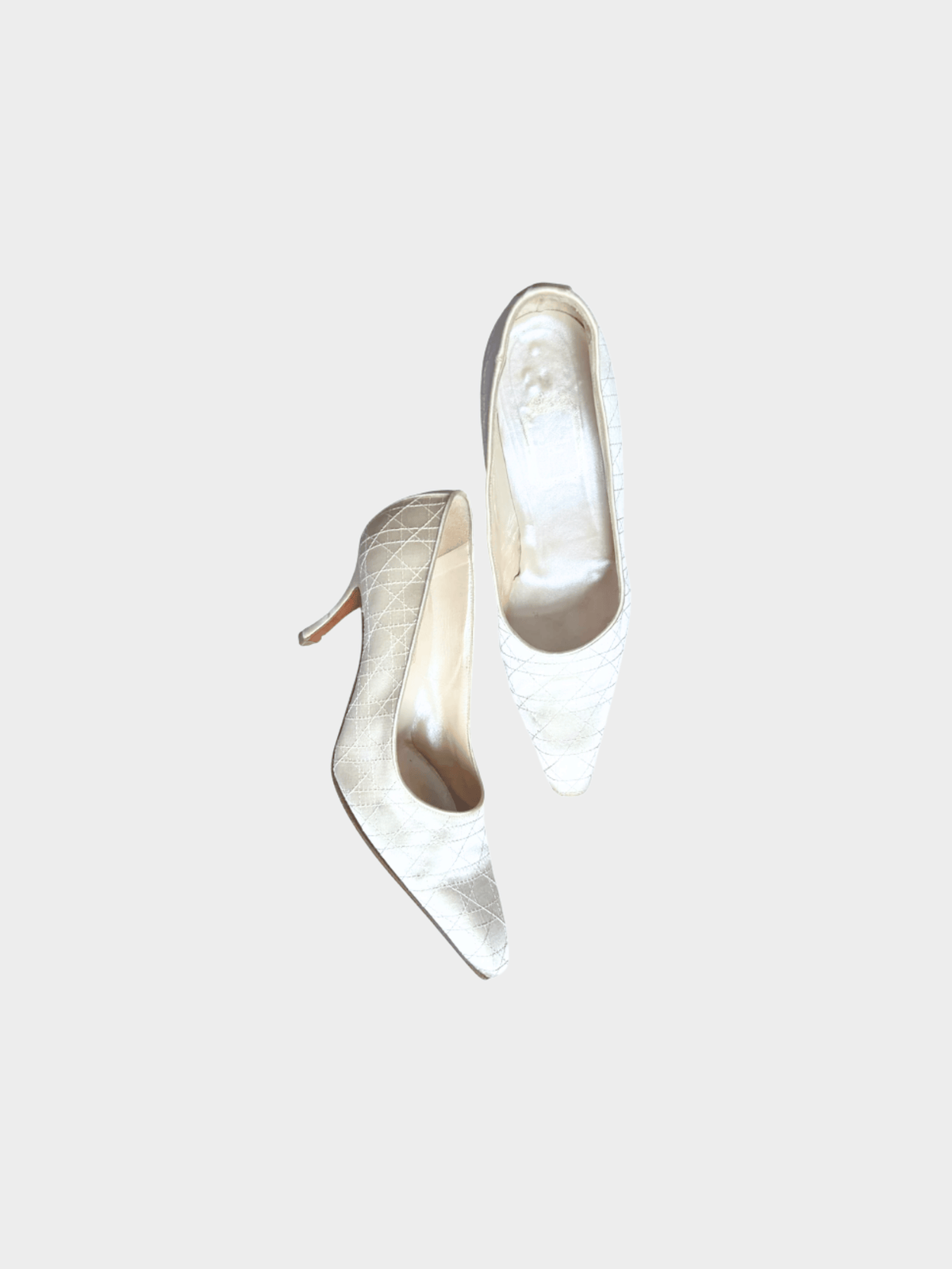 Christian Dior 2000s Pearl Ivory Satin Pumps