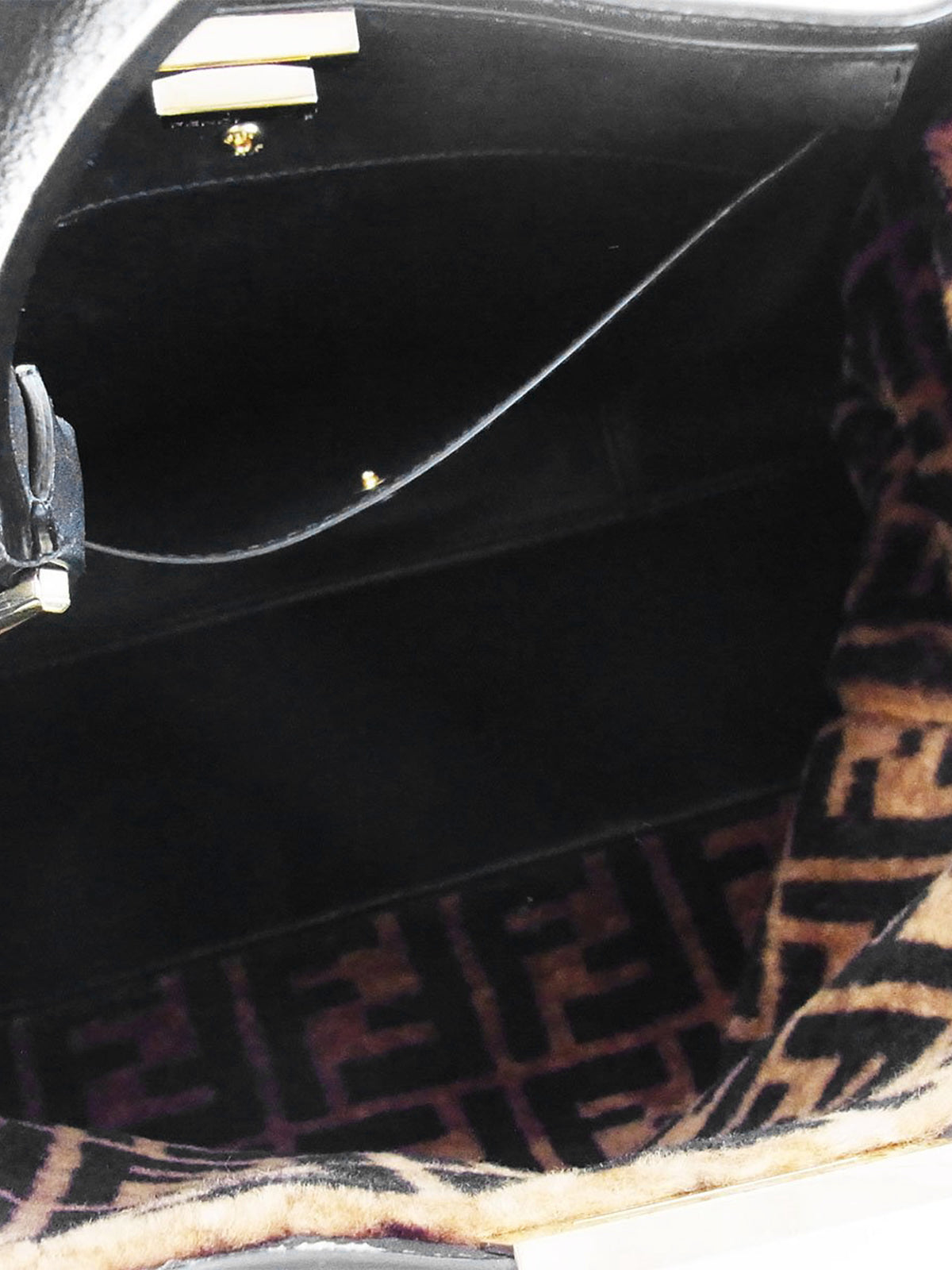 Fendi Late 2010s Black Leather Large Peekaboo X-Lite Bag