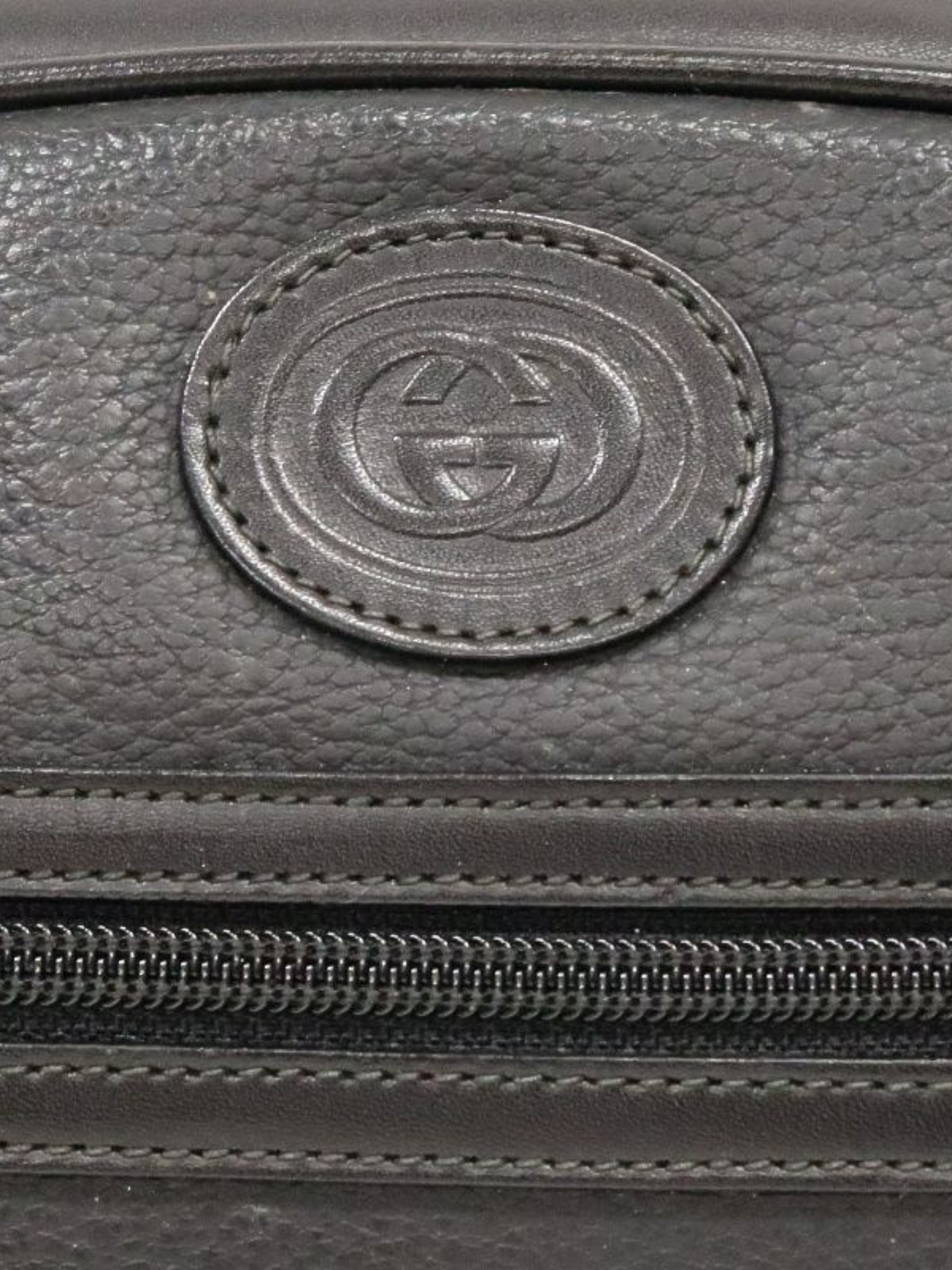 Gucci 1990s Black Interlocking Leather Shoulder Bag