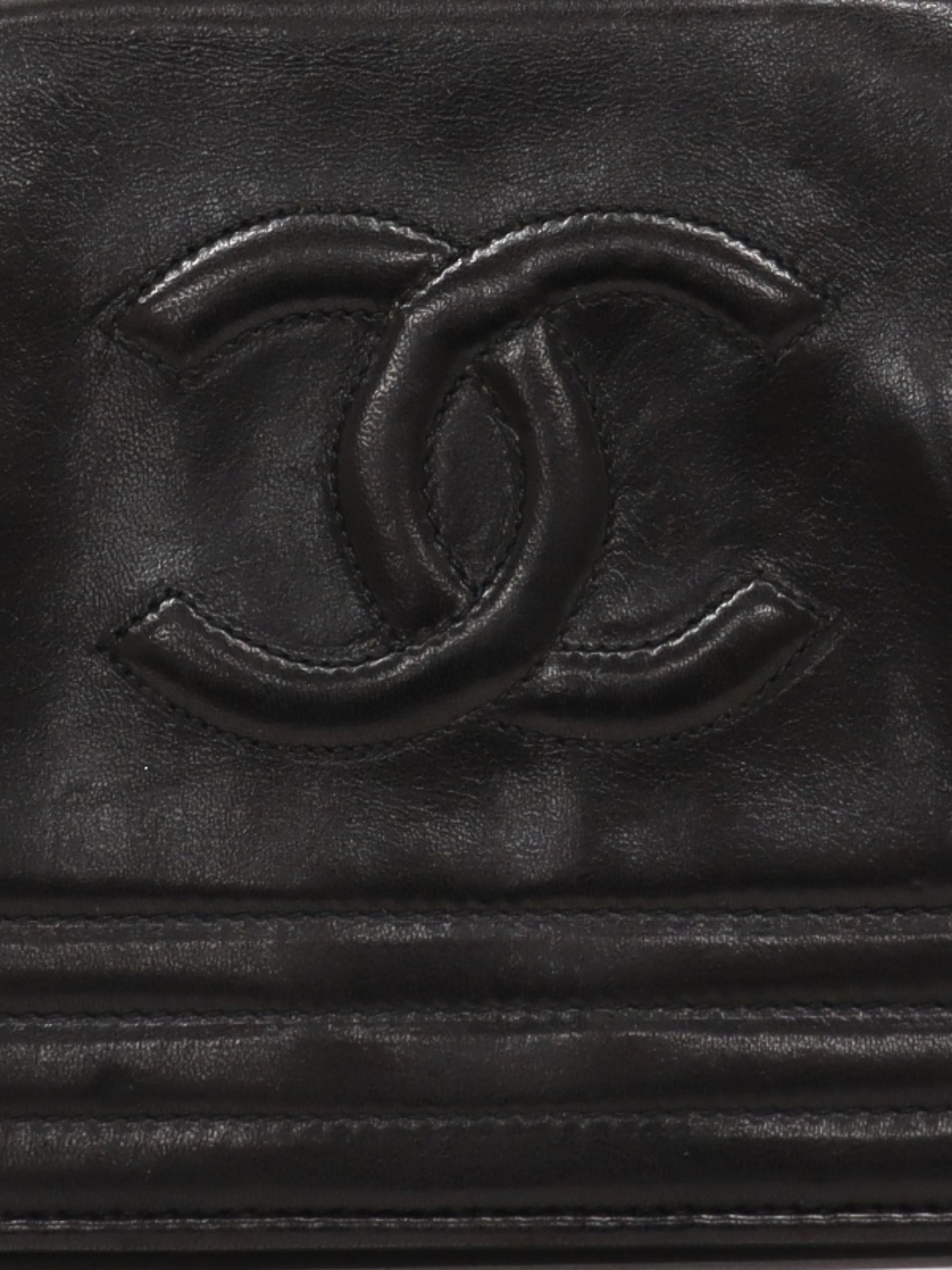 Chanel 1980s Black Lambskin Push Lock Chain Shoulder Bag