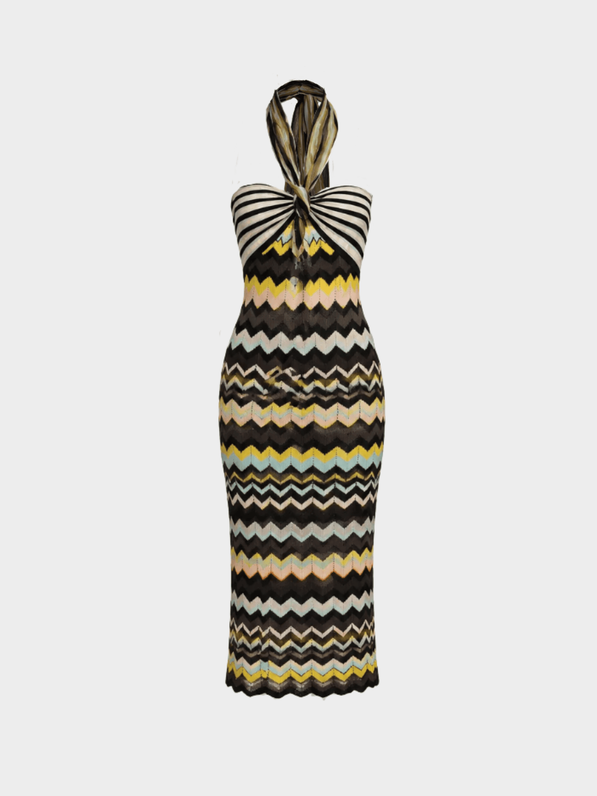 Missoni 2000s Knit Multicoloured Tube Dress