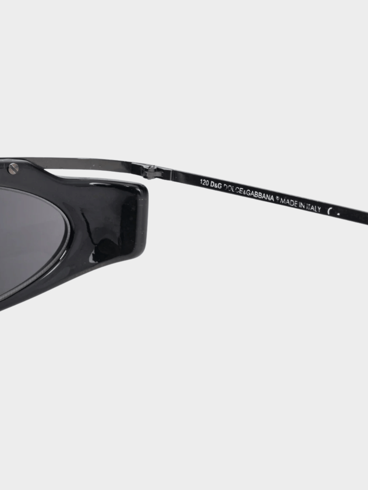 Dolce and Gabbana 2010s Black Acetate Logo-Temple Wrap Sunglasses