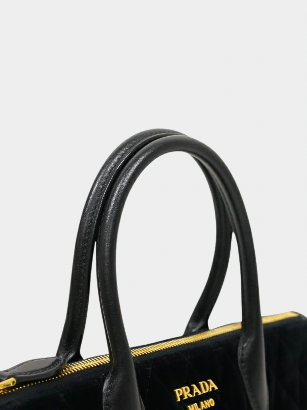 Prada 2000s Black Quilted Velour 2-Way Bag