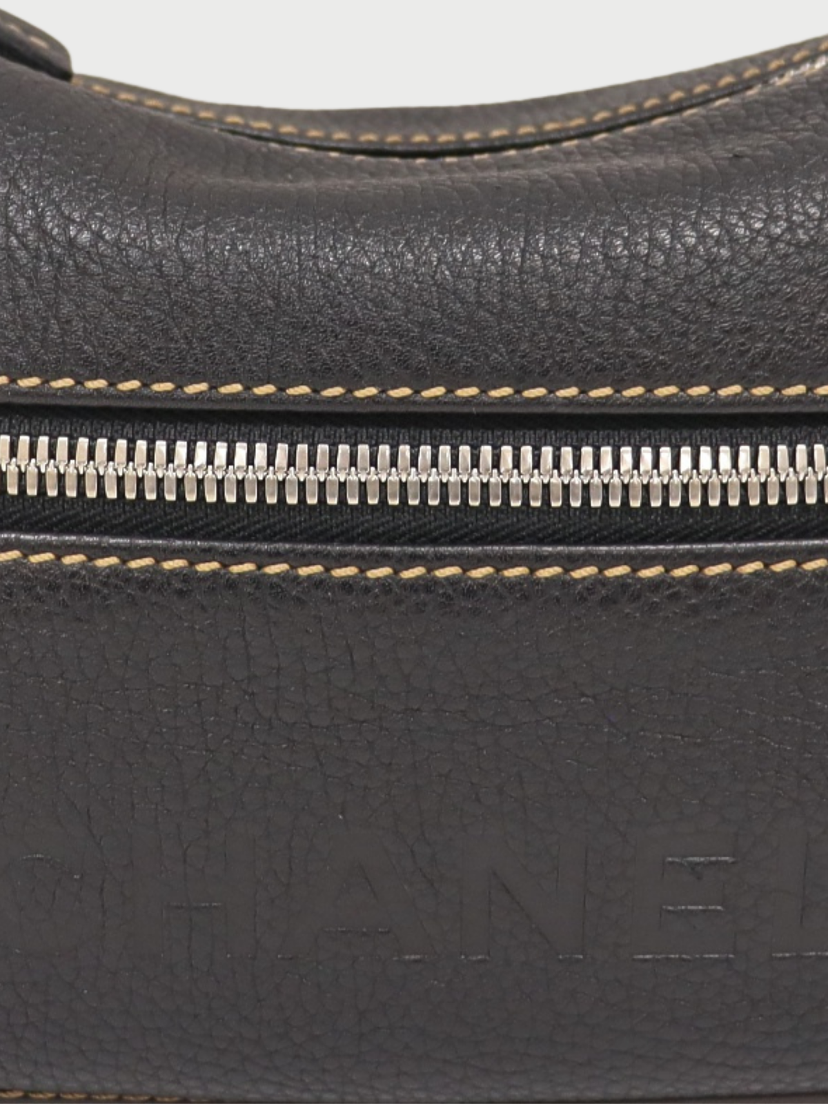 Chanel 2001-2002 Black Caviar Leather Logo Tassel One Shoulder Bag