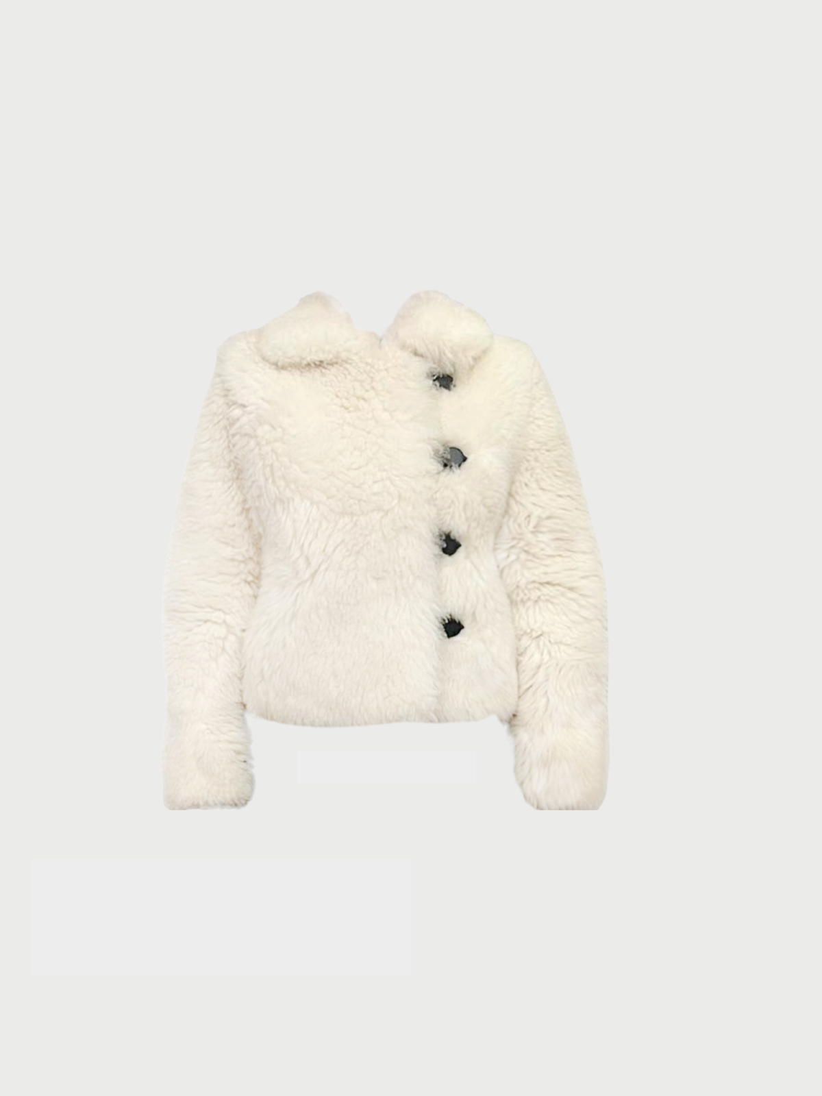 Louis Vuitton 2000s White Shearling Fur Short Jacket