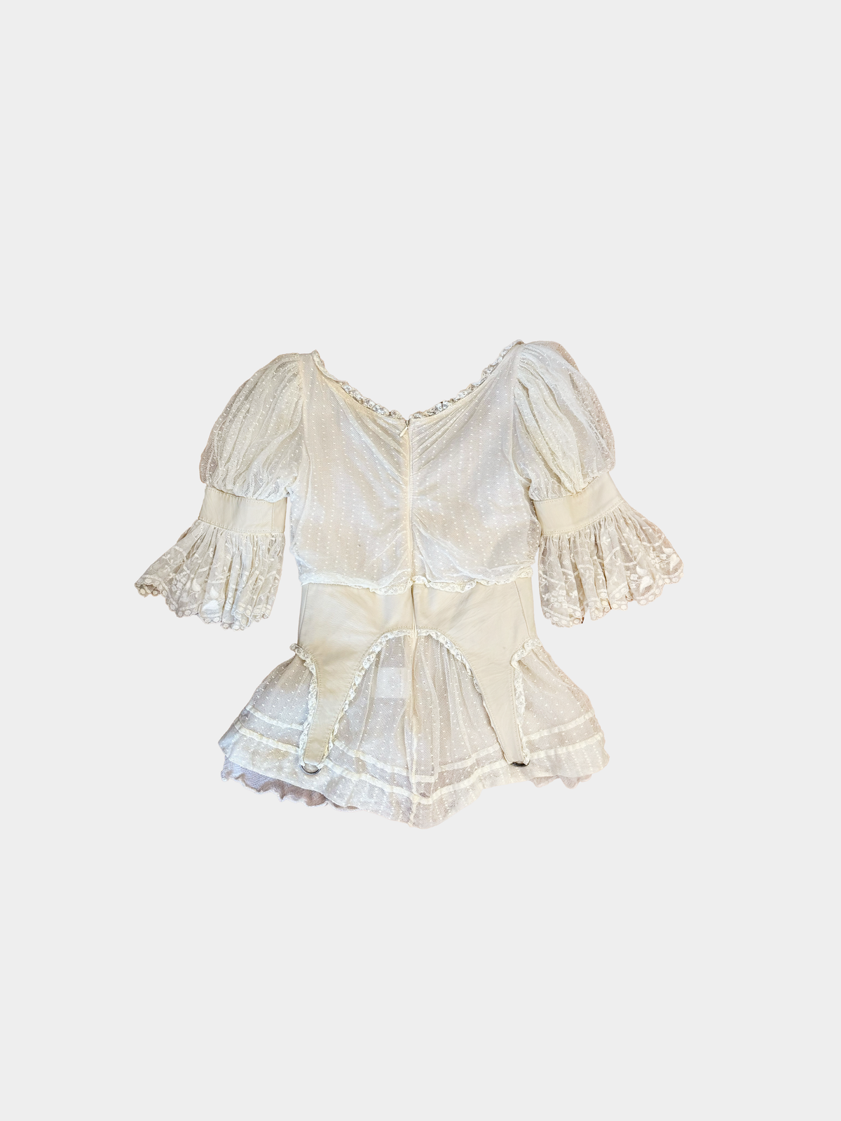 Alexander McQueen SS 2005 Ivory Lace Corset Top