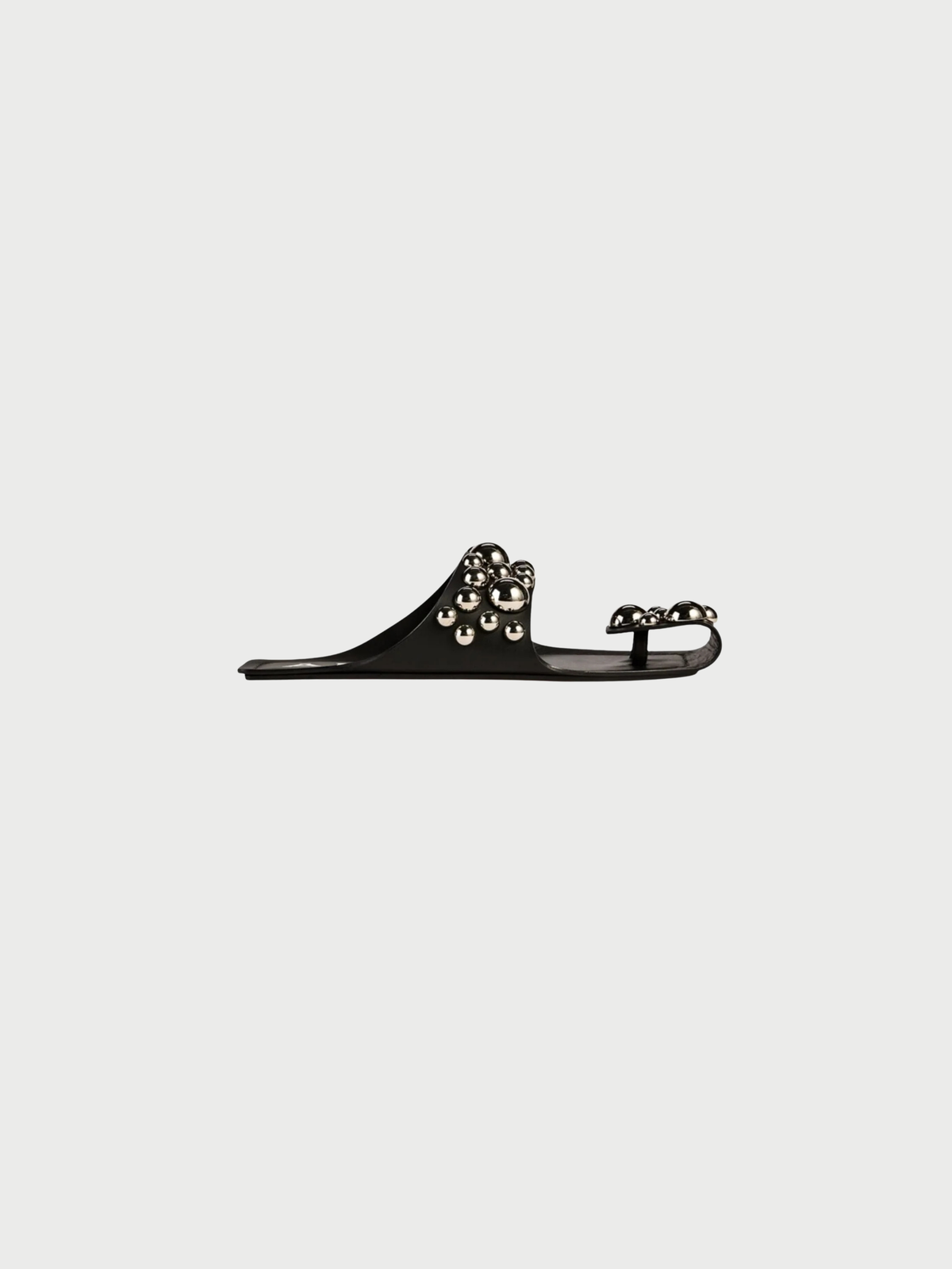 Alaïa 2020s Black Leather Embellished Folded Sandals