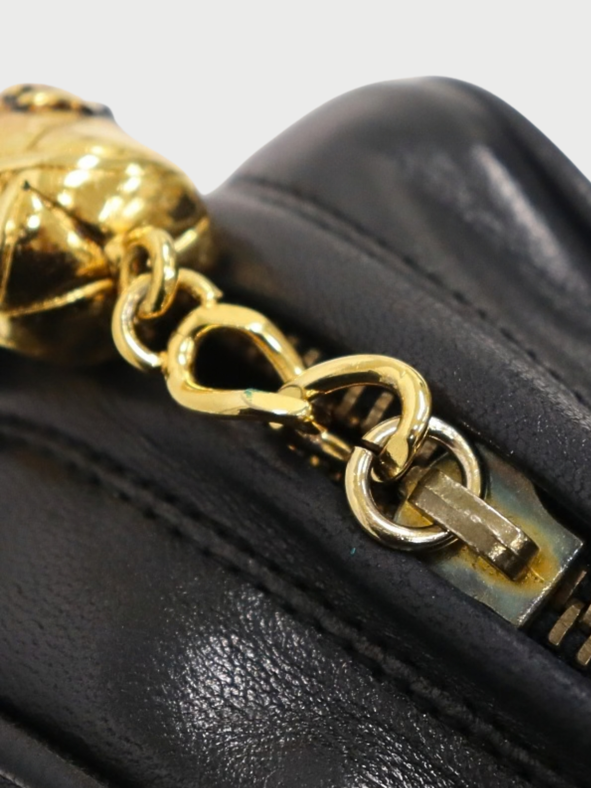 Chanel 19900-1991 Black Lambskin Matelassé Tassel Chain Shoulder Bag