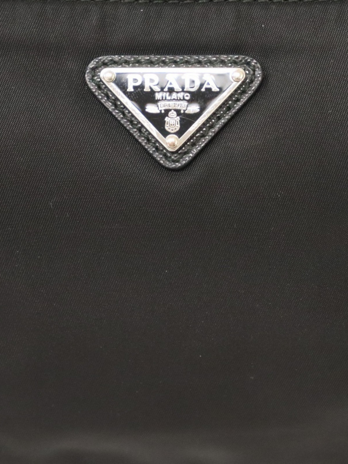 Prada 2000s Black Nylon Triangle Logo One-Shoulder Bag