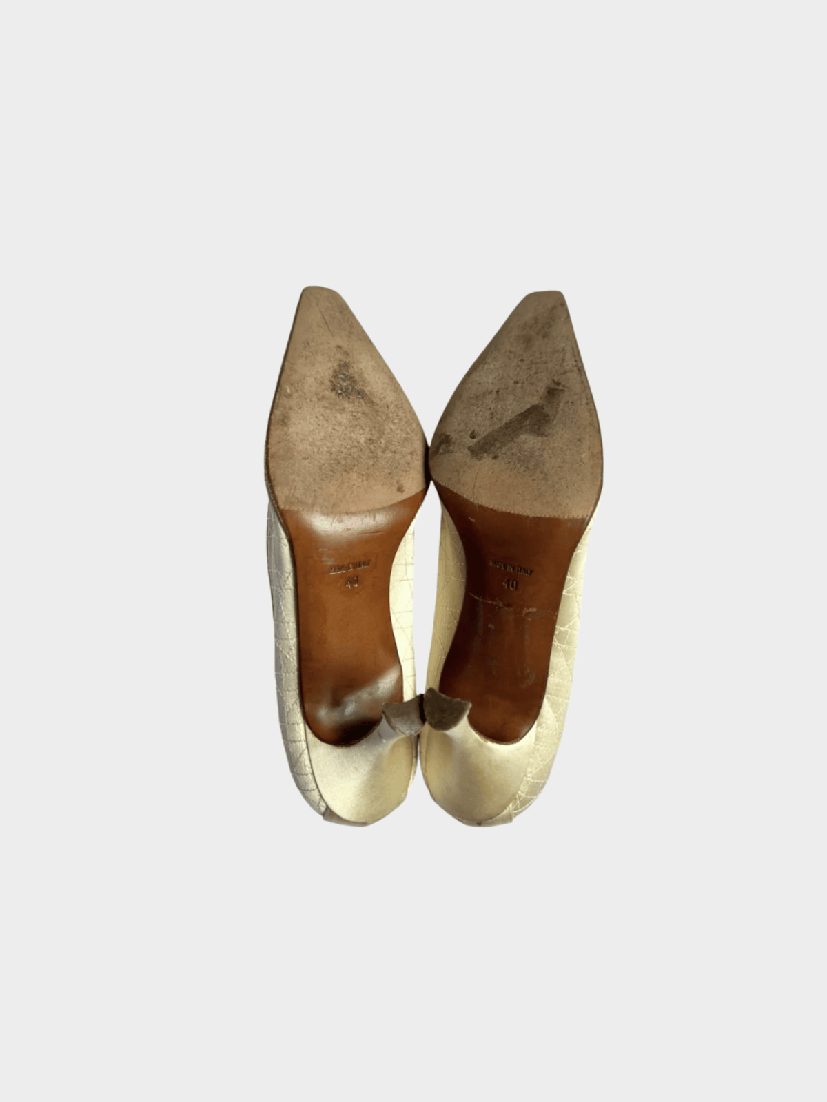 Christian Dior 2000s Pearl Ivory Satin Pumps