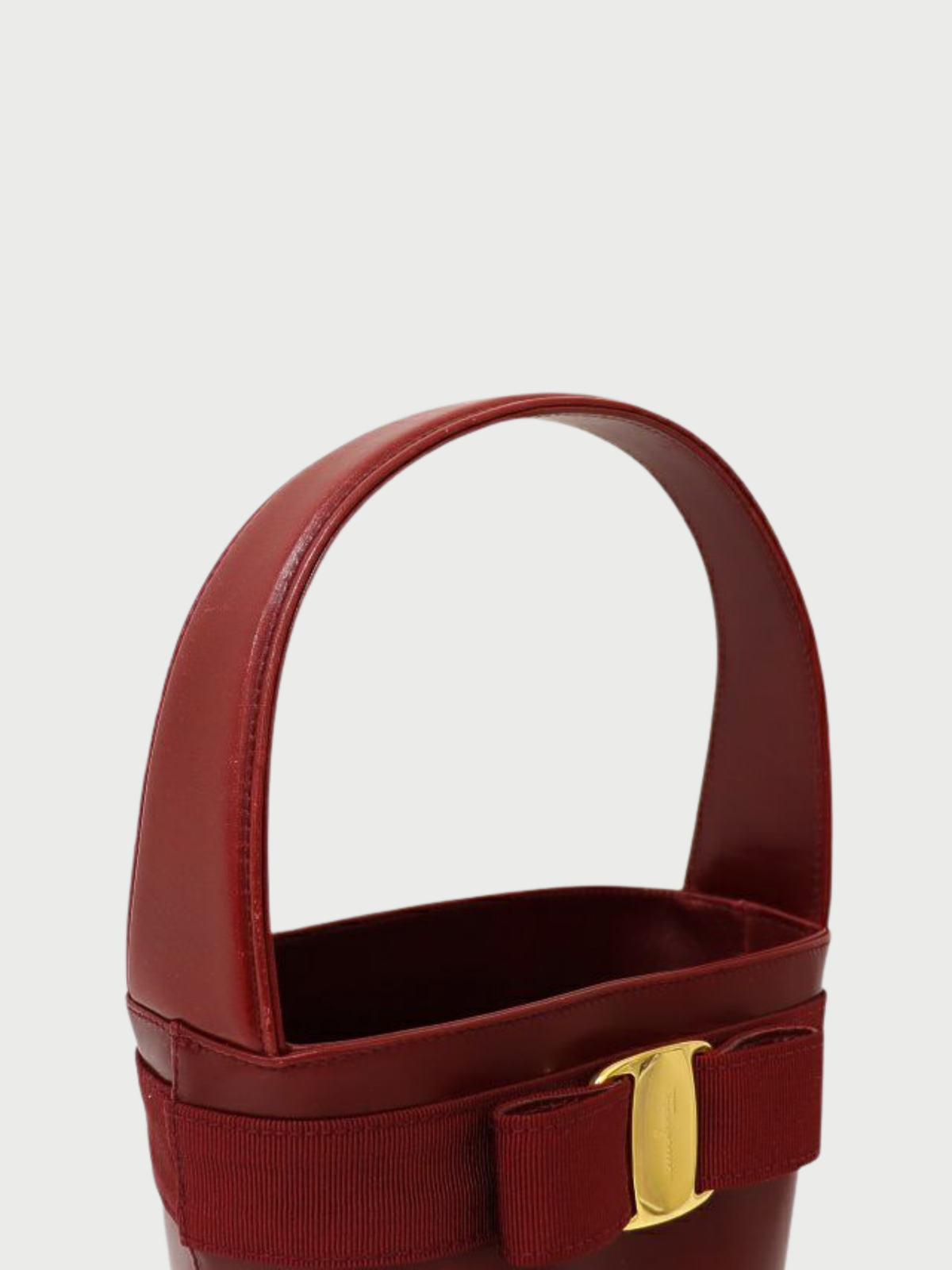 Salvatore Ferragamo 2000s Red Leather Vara Hardware Handbag