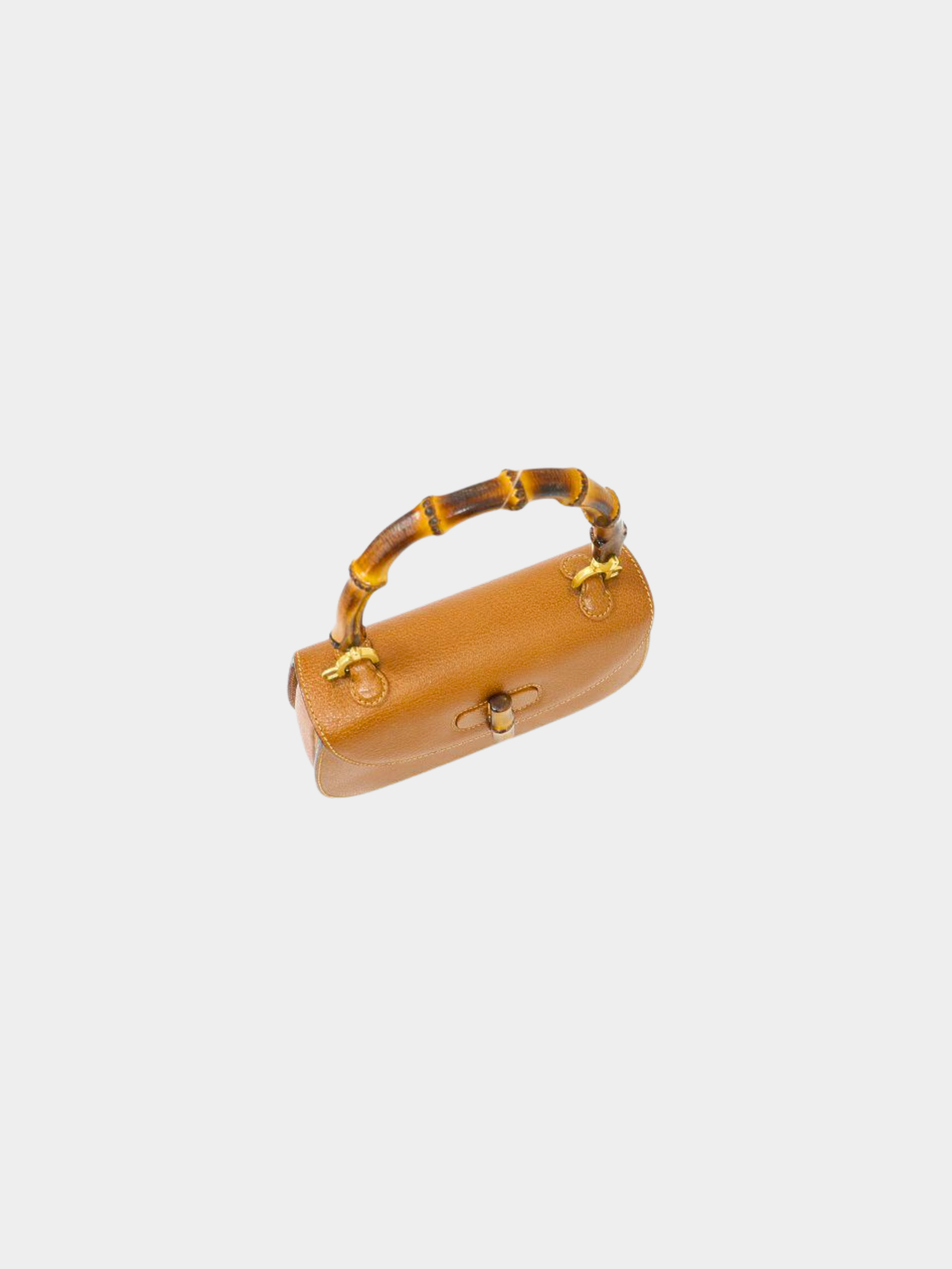 Gucci 2000s Brown Leather Bamboo Turn-Lock 2-Way Bag