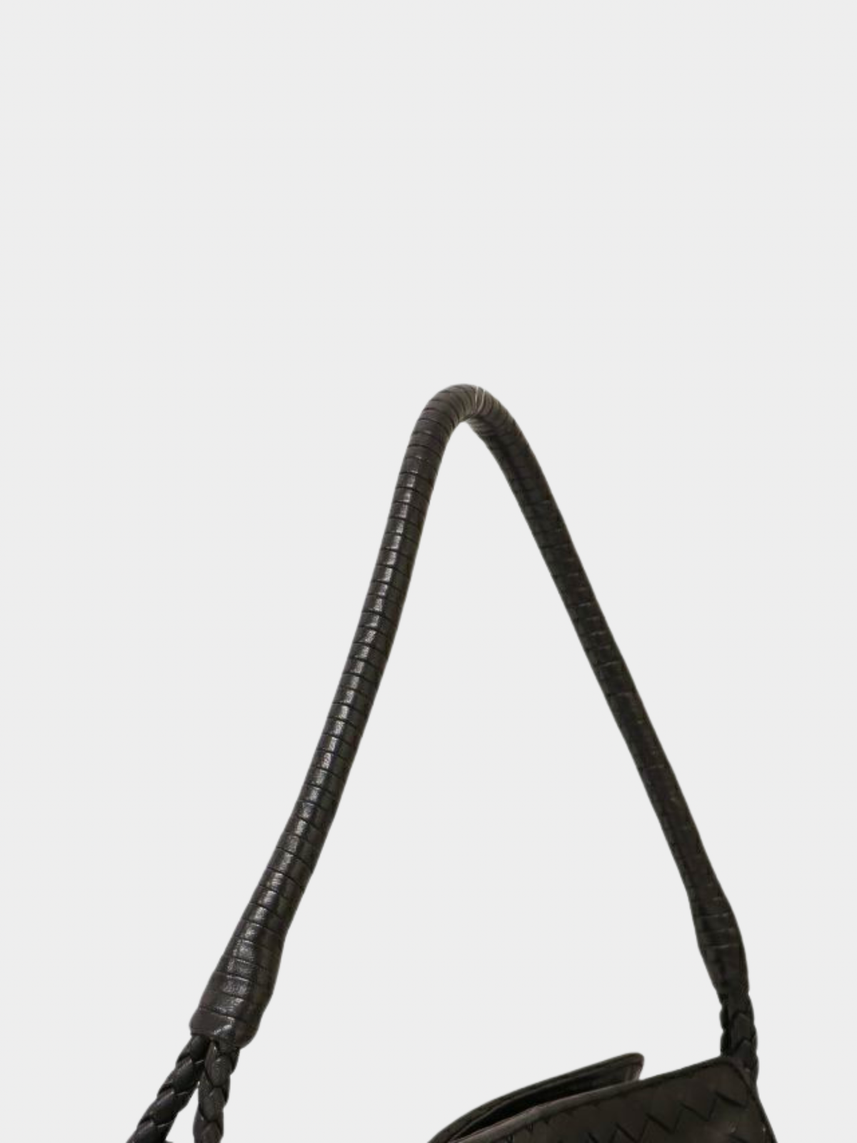 Bottega Veneta 2000s Black Intrecciato Leather One-Shoulder Bag
