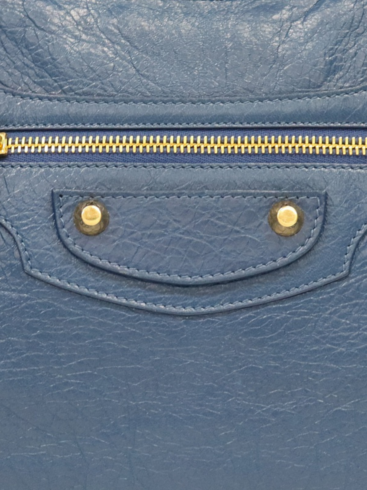 Balenciaga 2000s Blue Leather The City Bag