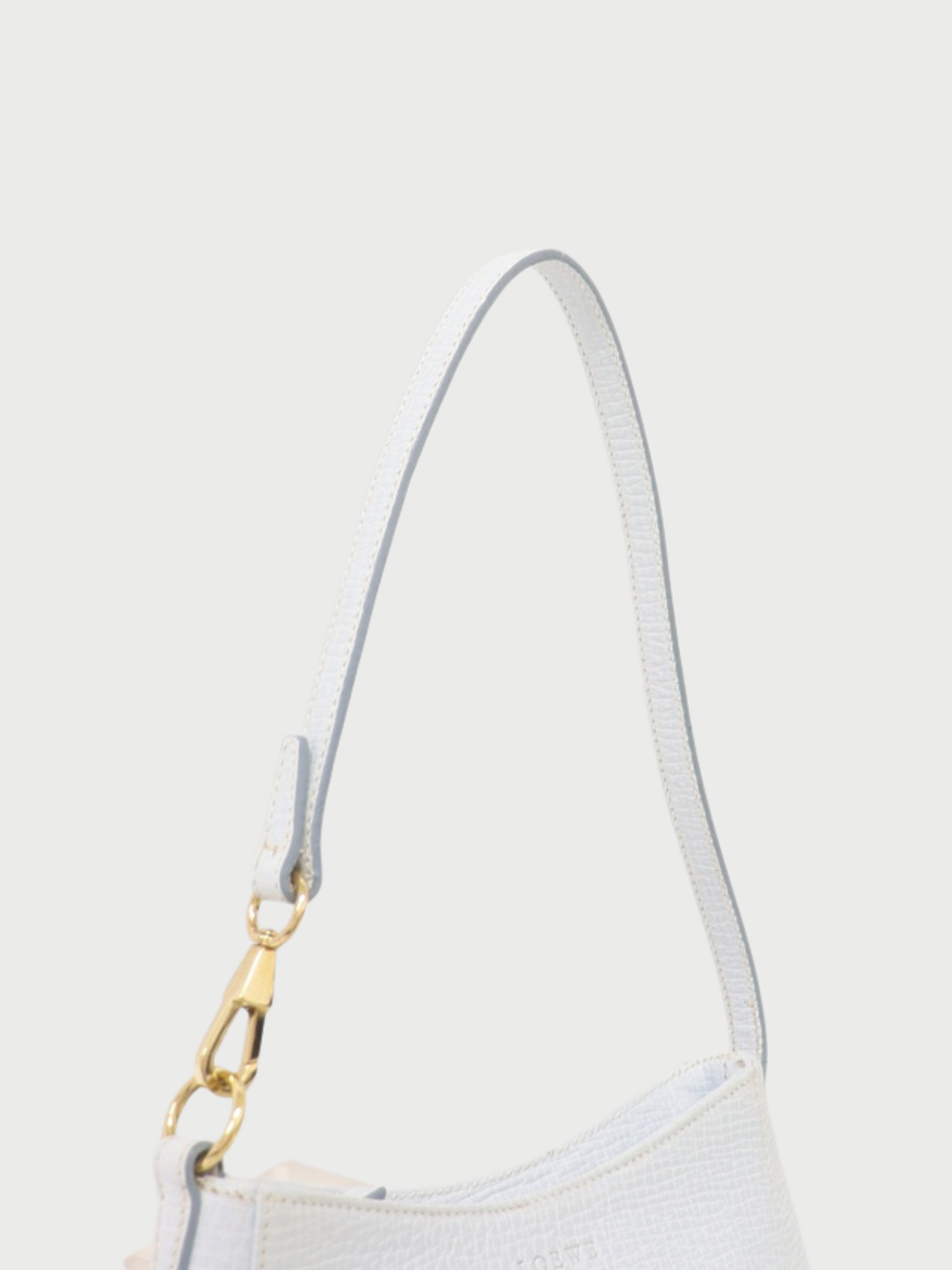 Loewe 2000s Light Blue Leather Logo One-Shoulder Bag