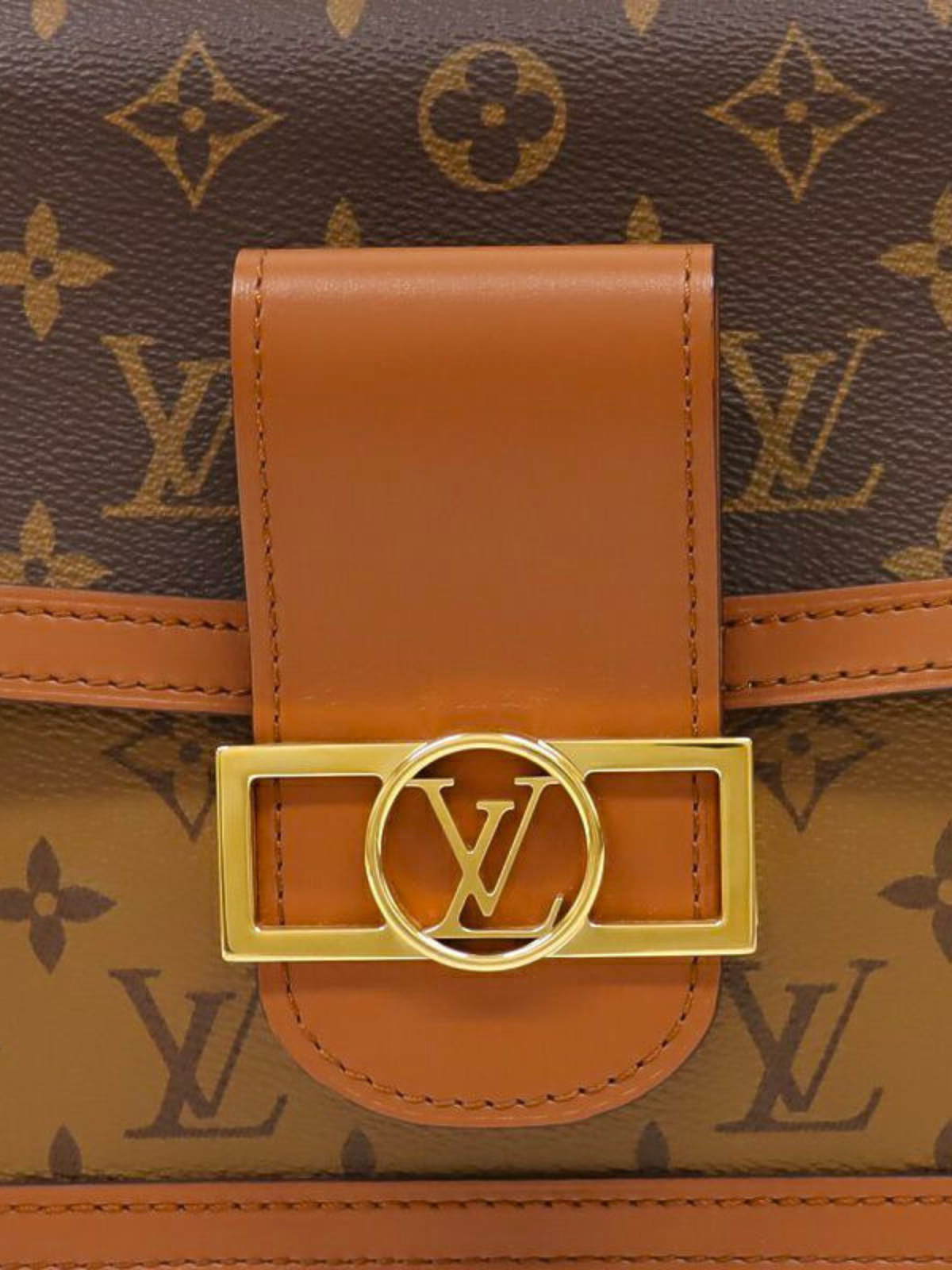 Louis Vuitton 2020s Brown Monogram Reverse Dauphine MM Shoulder Bag