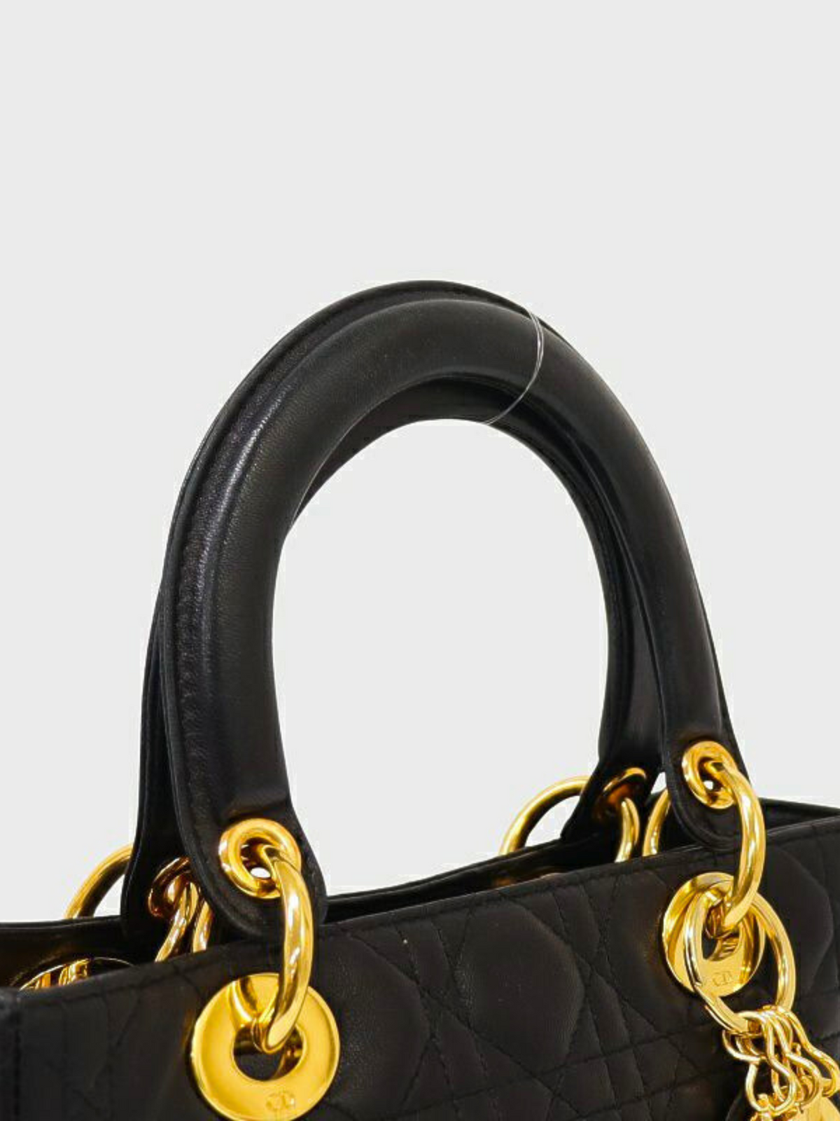 Christian Dior 2000s Black Lady Dior Leather 2-Way Bag