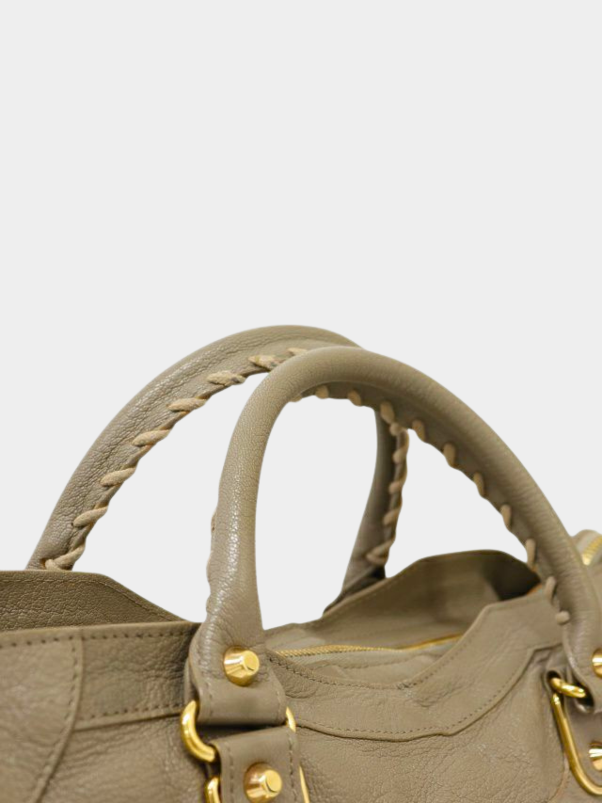 Balenciaga 2010s Graige Leather Classic City Metallic Edge Bag